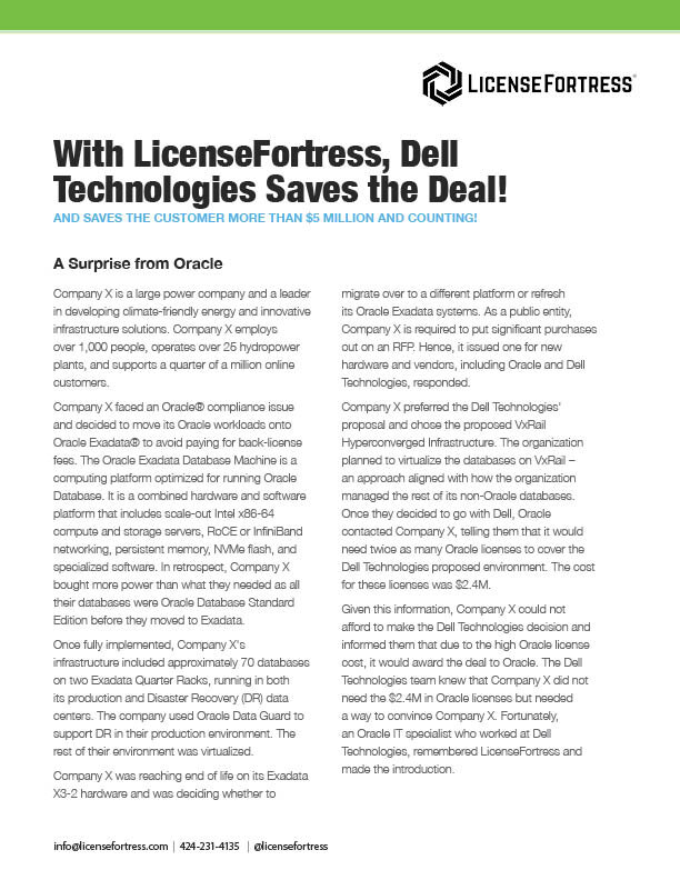 With LicenseFortress, Dell Technologies Saves the Deal!