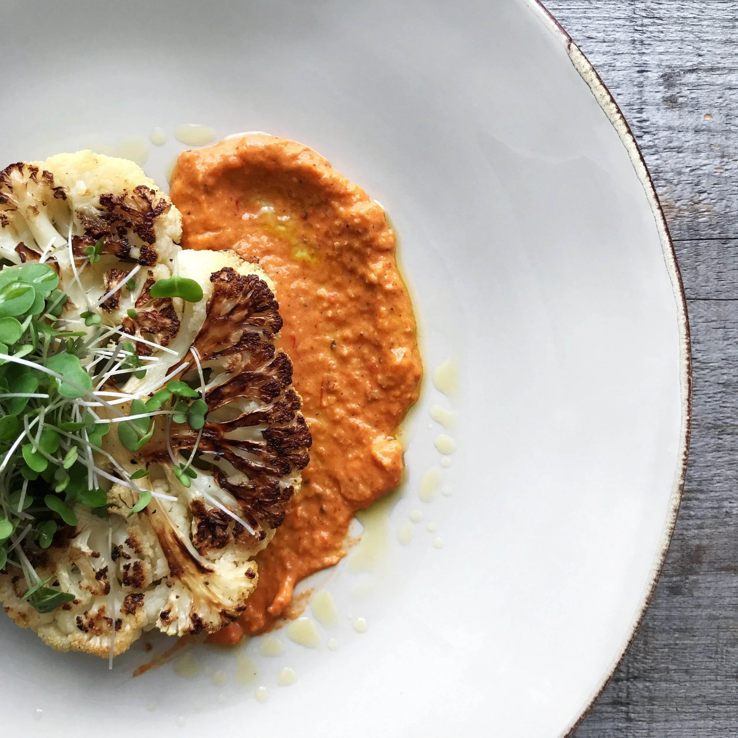 Recipe Cauliflower Steaks with Romesco Sauce — GoodLeaf Farms