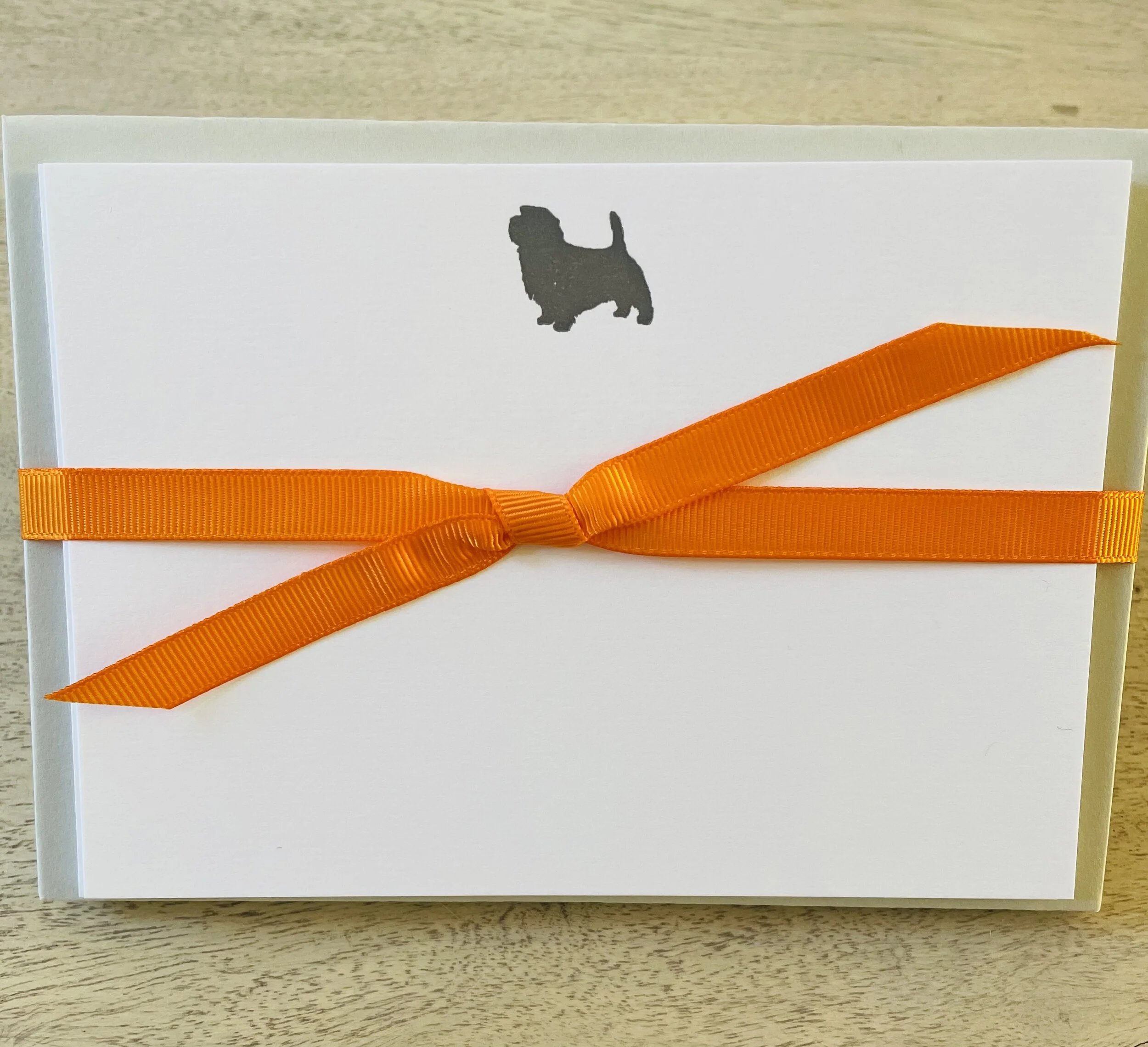 Norfolk terrier hand letterpress correspondence cards