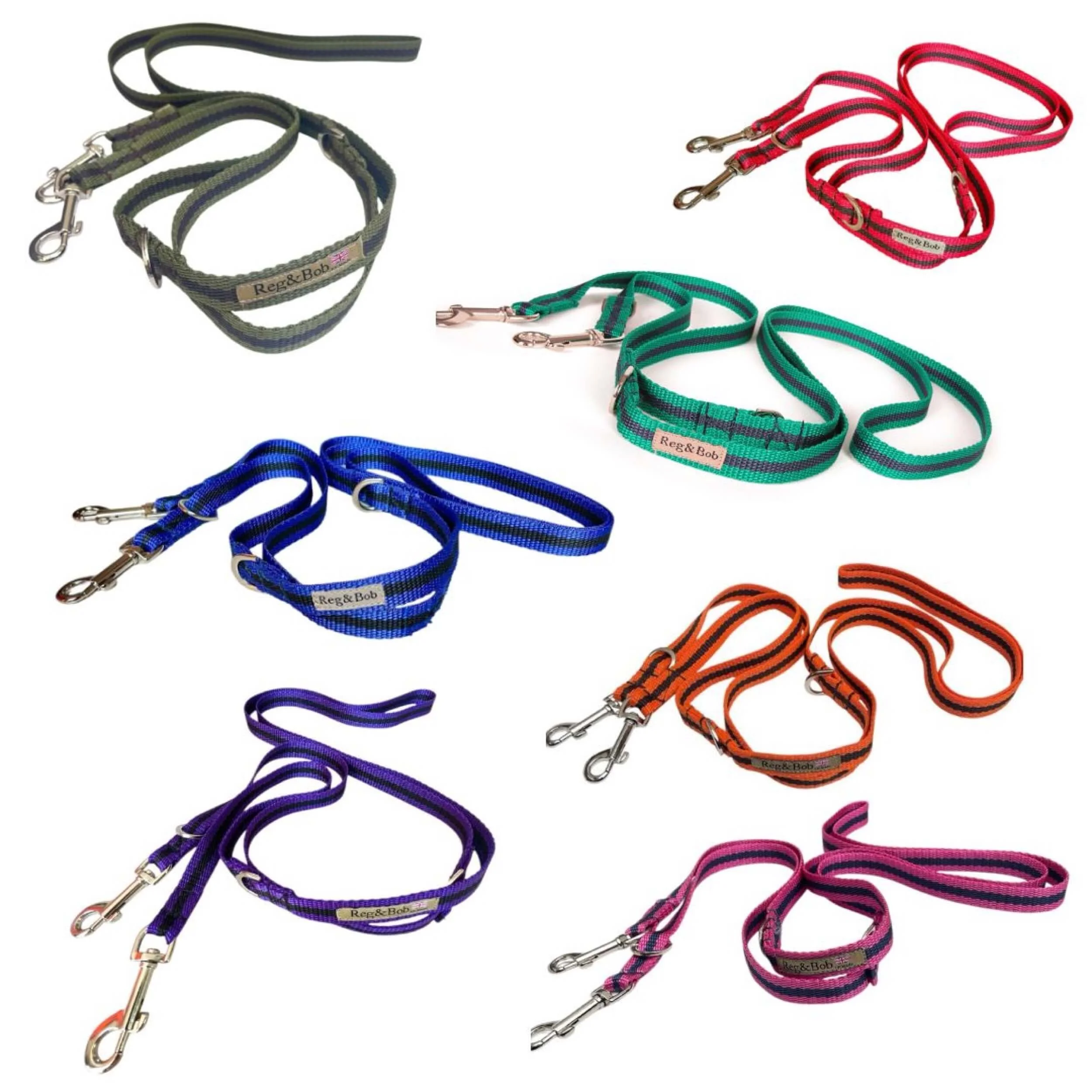 Reg&Bob multi-length leads in size small in all seven colours.jpg