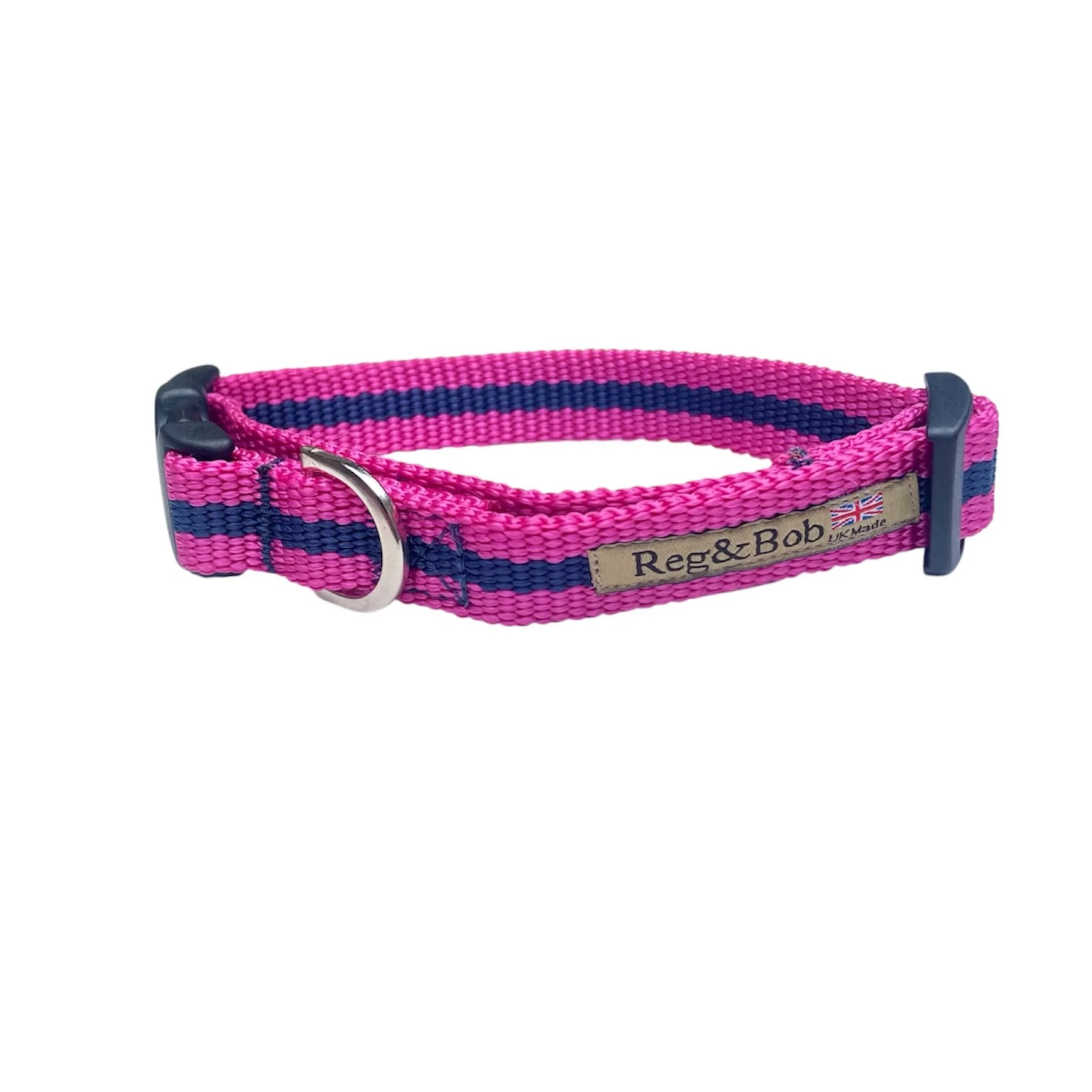 pink striped dog collar by Reg&Bob