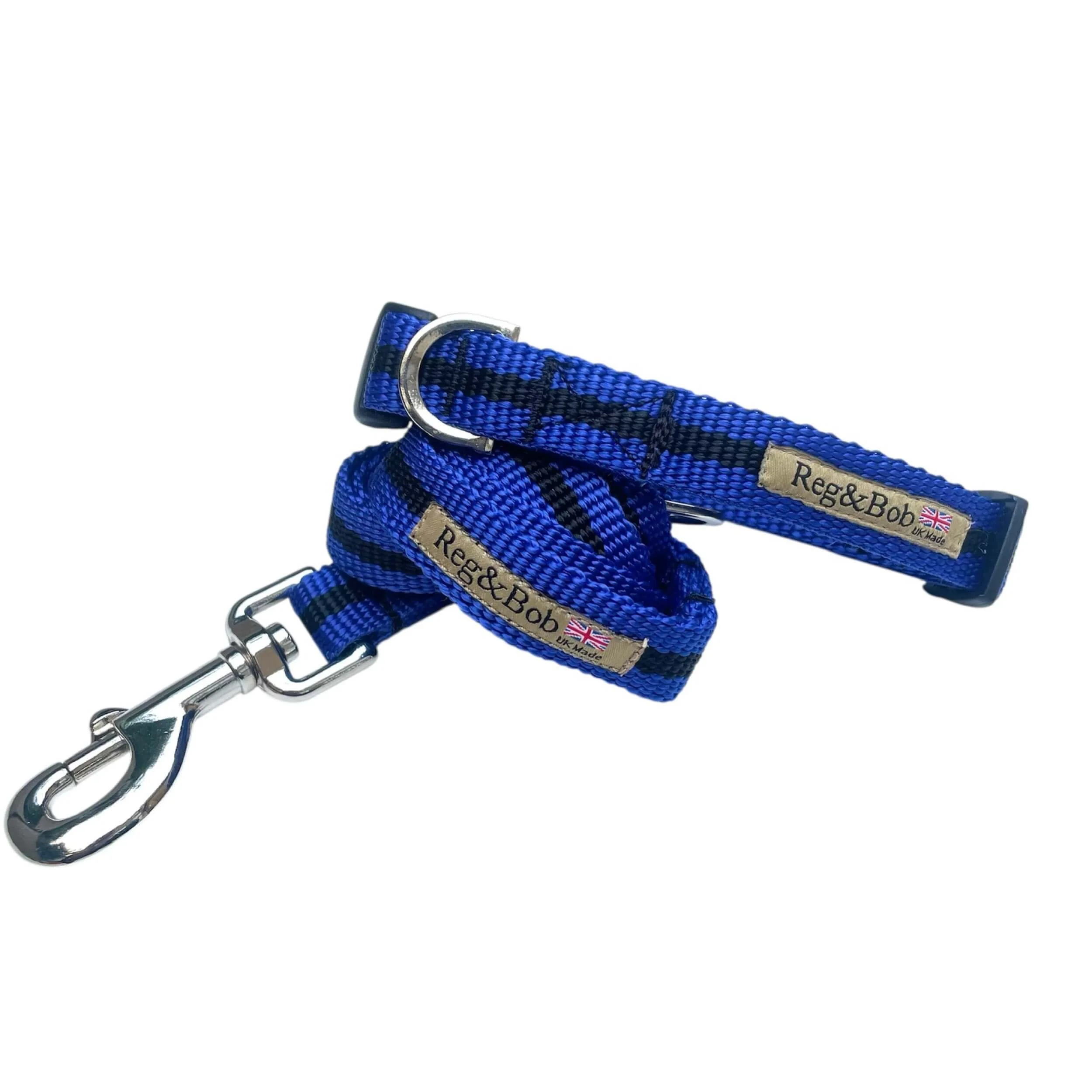 blue and black collar and lead set by Reg&Bob
