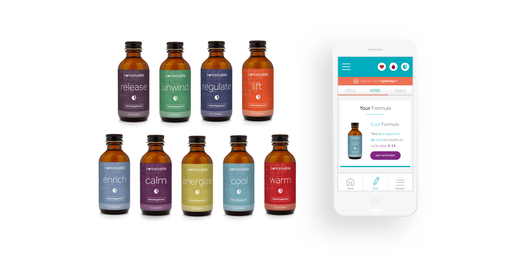 The herbal formulas work seamlessly with the app providing a unique platform for compliance, education, and tracking of success.