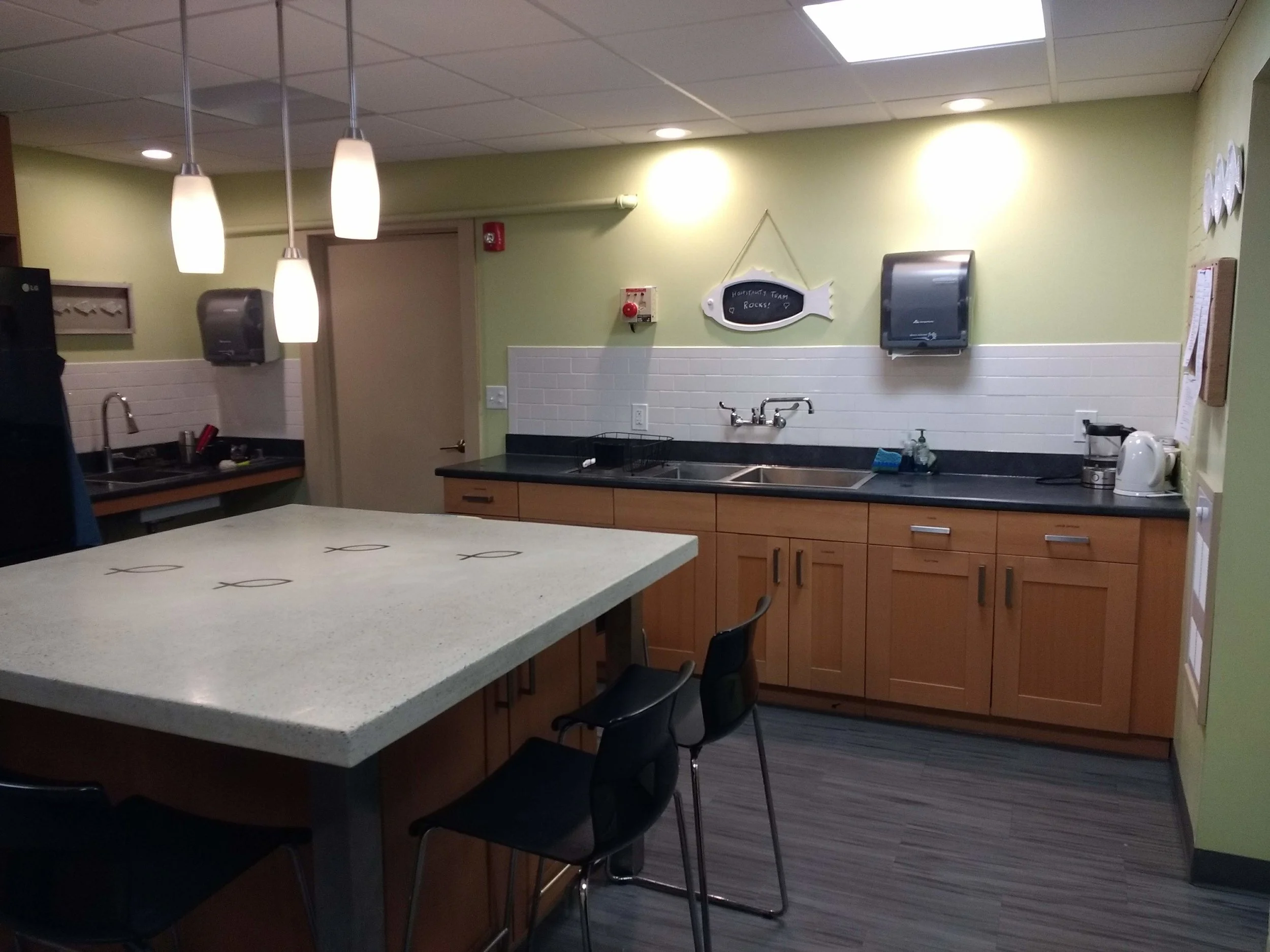 Kitchen, adjacent to downstairs hall