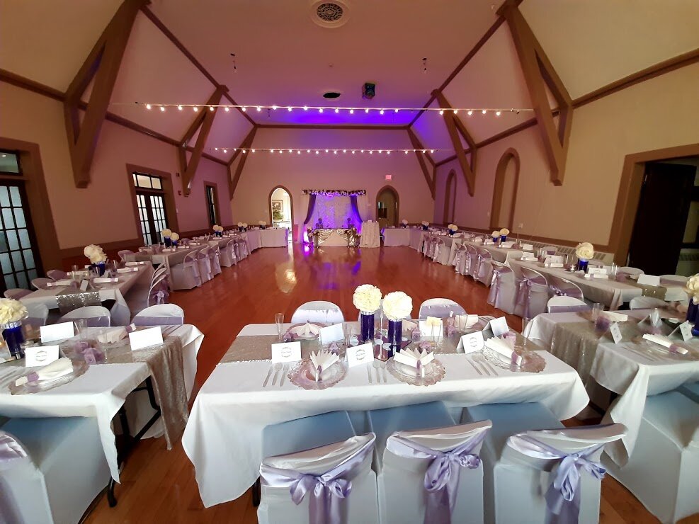 Upstairs hall set up for a wedding