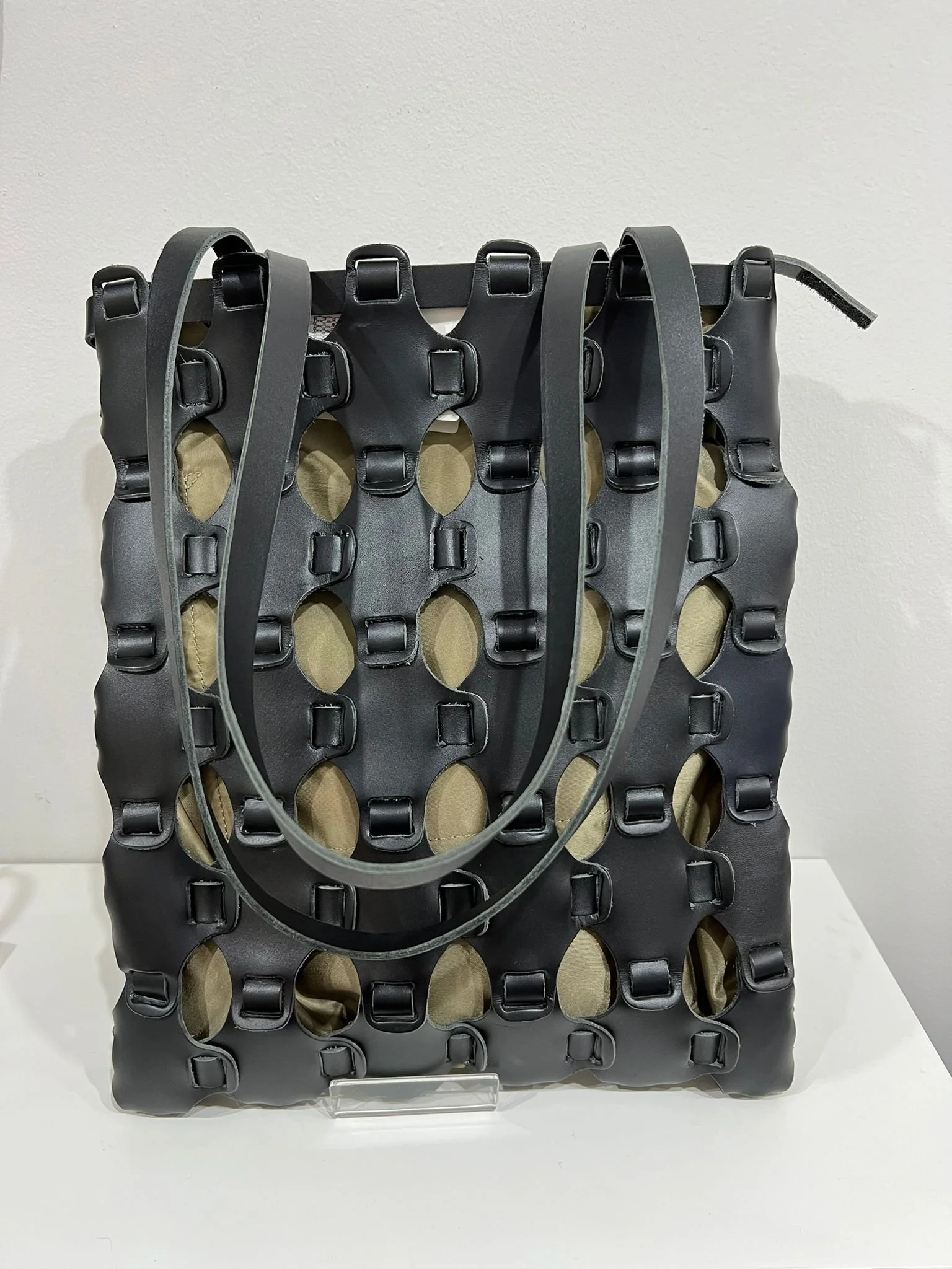 Leather and nylon bag