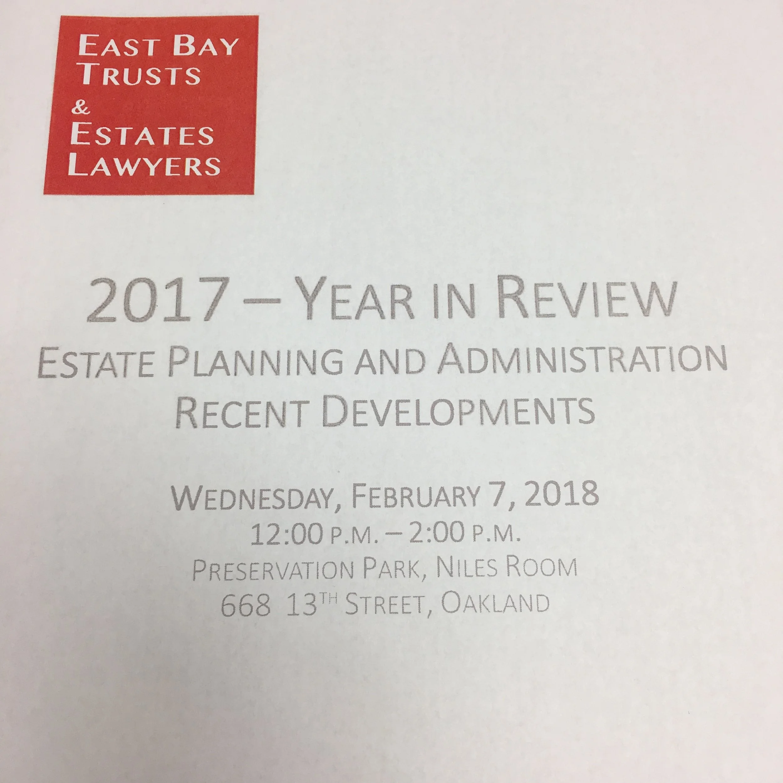 Recent Developments in Estate Planning