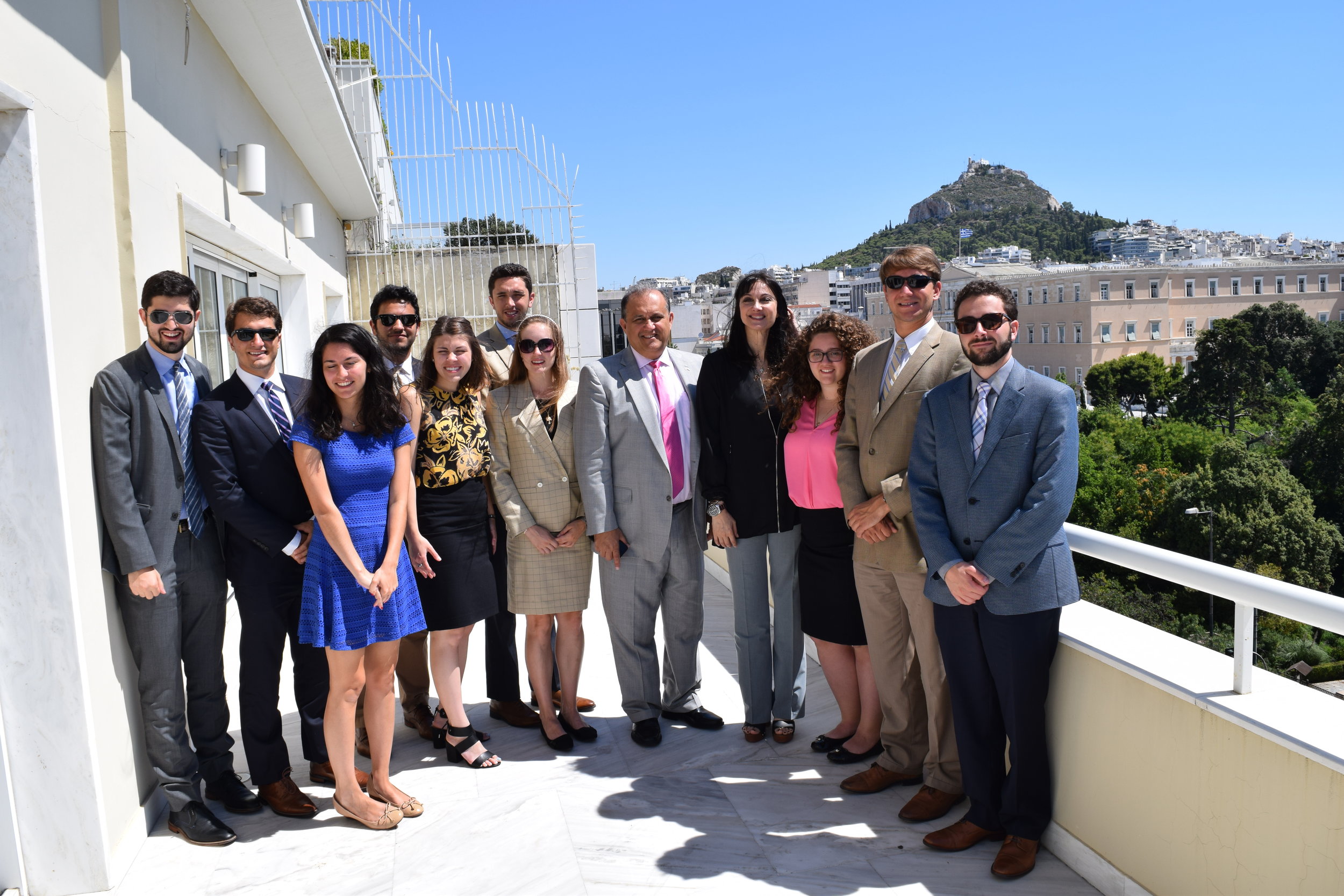  Minister of Tourism Elena Kountoura discusses US tourism to Greece with students. 