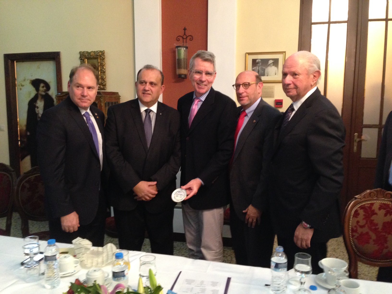  Delegation heads with U.S. Ambassador to Greece, Geoffrey Pyatt.&nbsp; 