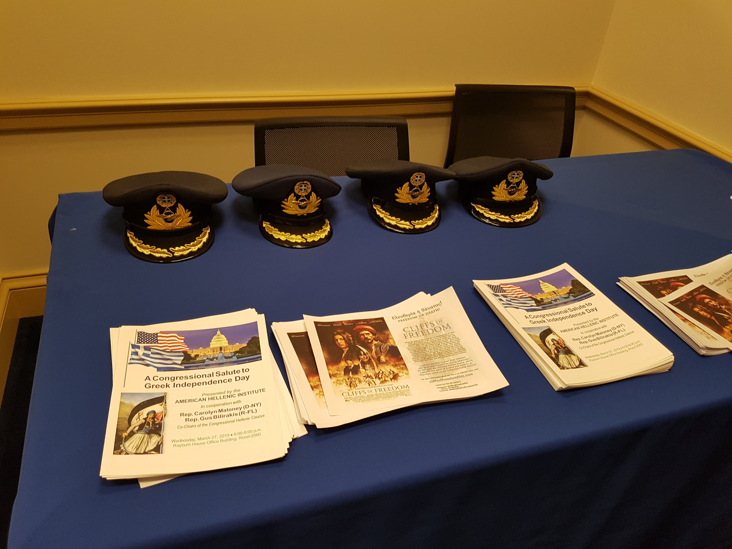  Hats Worn By Defense Attaches, Advertisements For The Film  Cliffs of Freedom , And Programs For The Congressional Salute To Greek Independence Day Event   