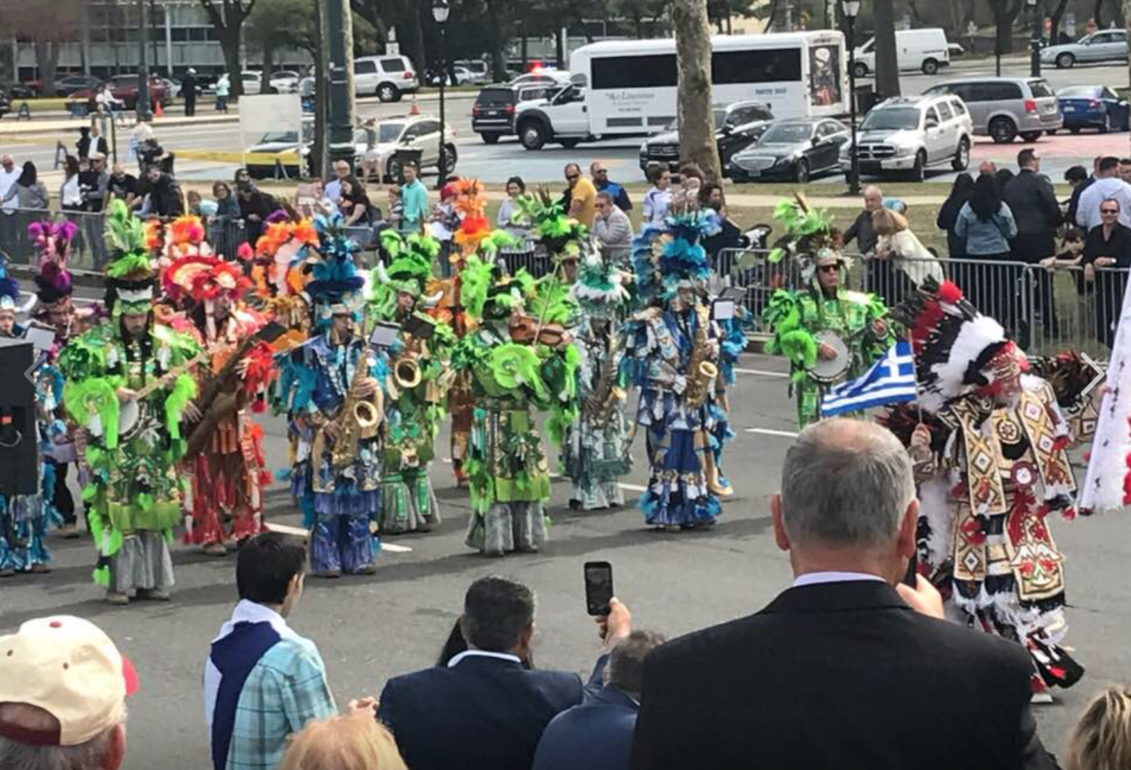  A Philadelphia Mummers Group marching in the Parade 