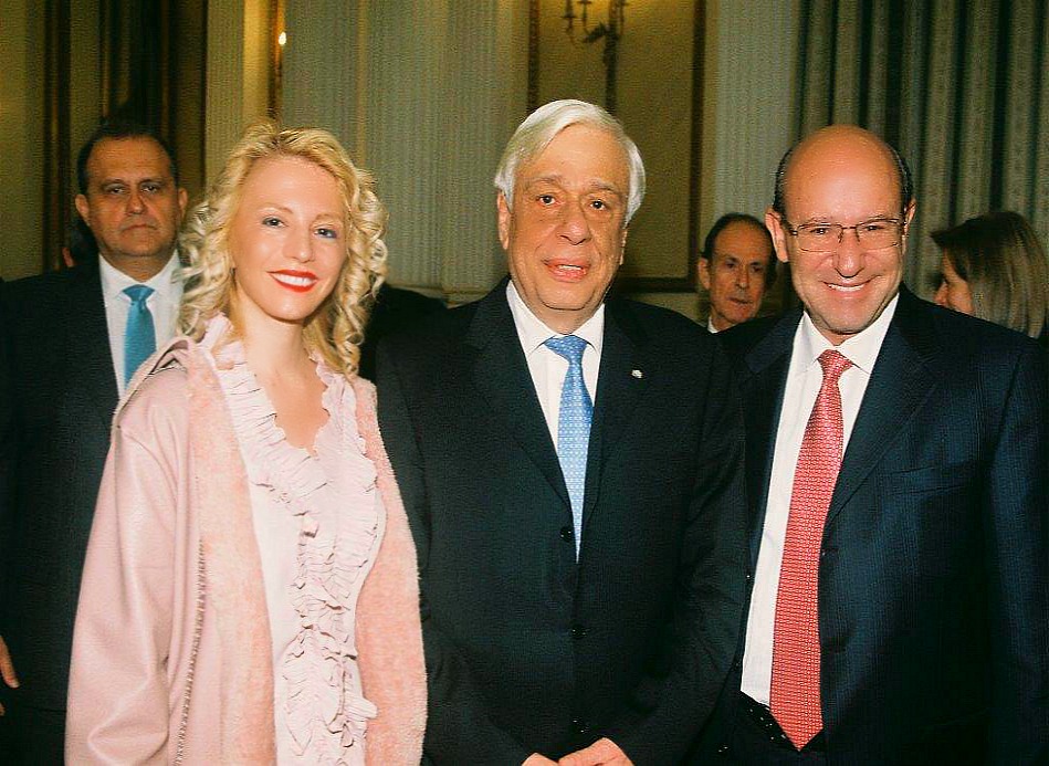  AHI Board Member Athina Balta, President Pavlopoulos, and AHI Foundation President Constantine Galanis. 