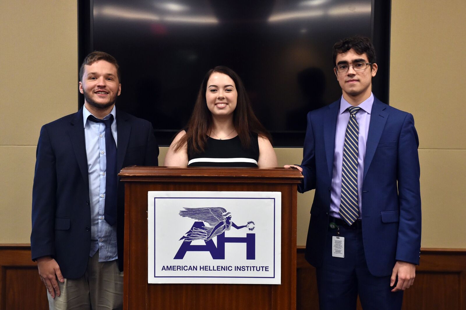  (L-R) AHI Summer Interns Konstantinos Tsarouchis, Hannah Henick, and Adonis Caramintzos 