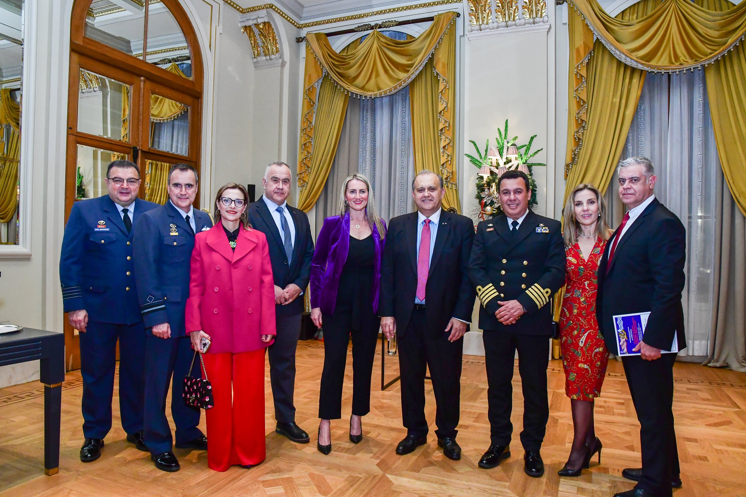 Larigakis with former Defense Attaches from the Embassy of Greece in the United States and their spouses 