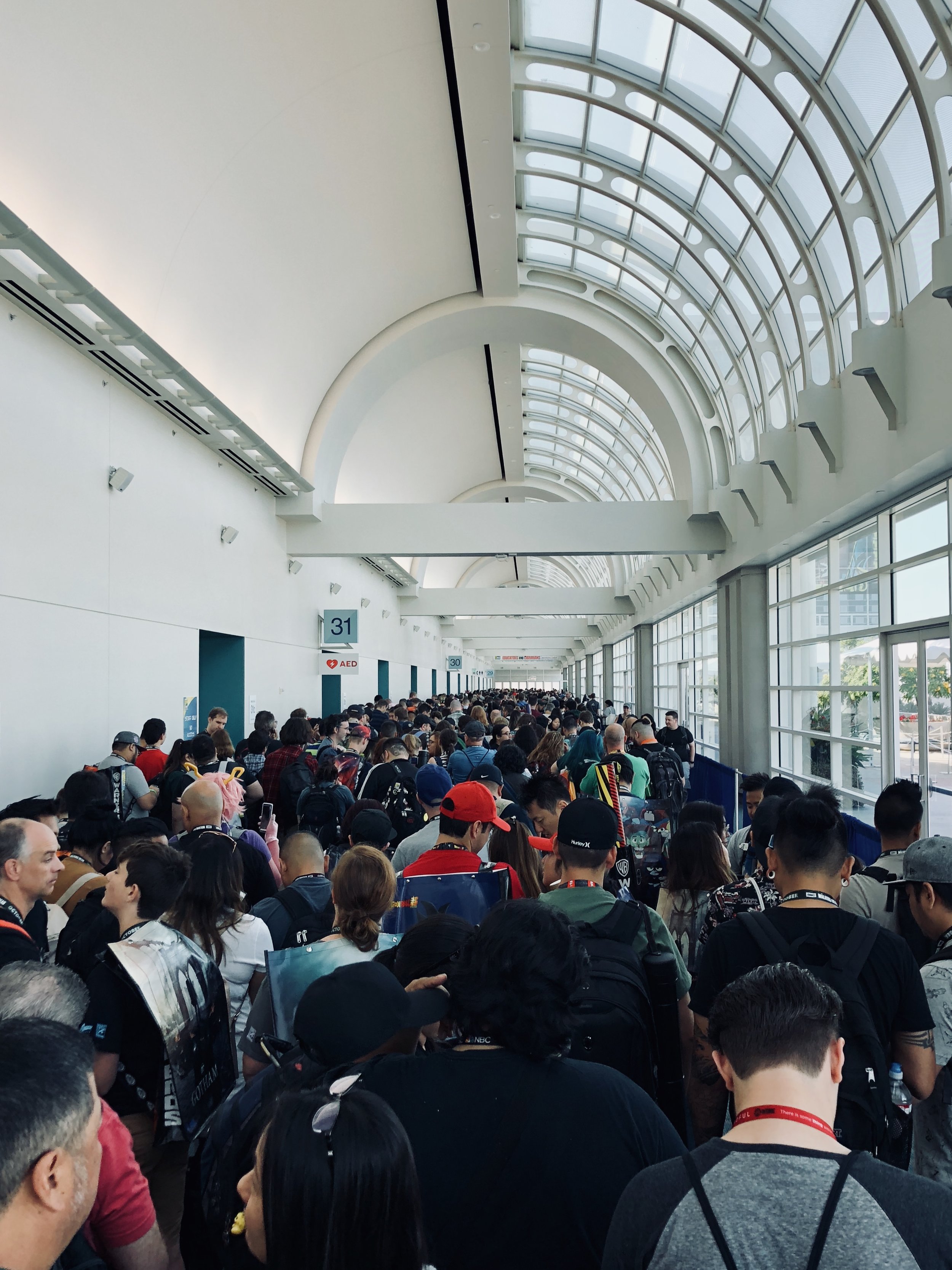 Waiting in lines is apparently the thing you do most. It’s not uncommon to hear someone ask, “So what are you in line for?” This was the line to get into the exhibit hall first thing in the morning.