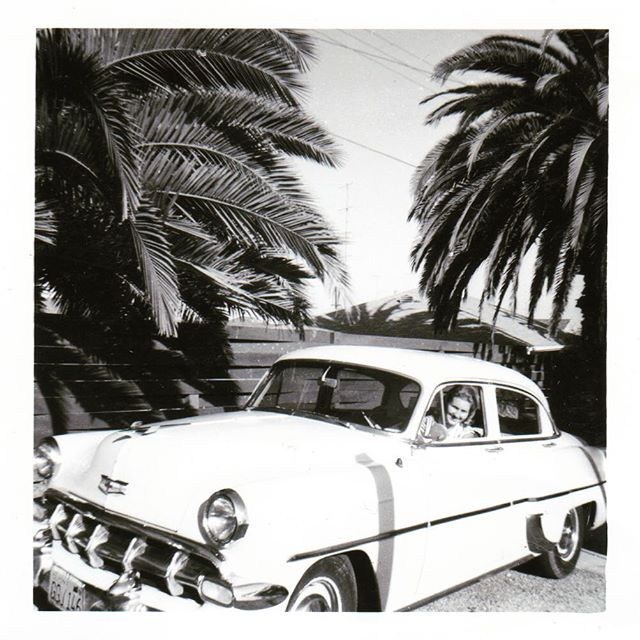 In 1961, 18 year old @farmormor_dk got a &lsquo;56 Chevy for $300 in sunny Santa Barbara. #tbt #whatsyourstory #classiccars #danesofinstagram #historicalbiography #memoir #sunnycalifornia