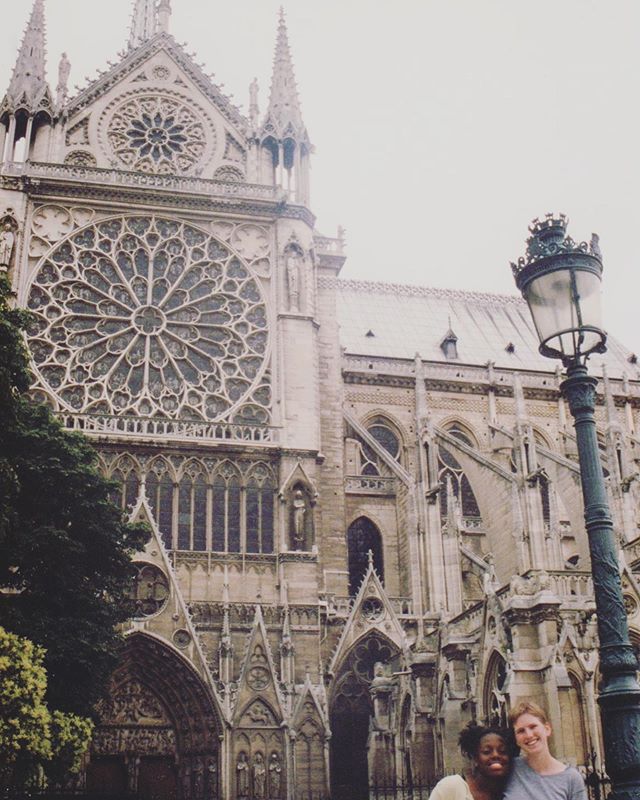 Twenty years ago, two kids fresh out of high school exploring #Europe by train. #Paris on #BastilleDay. #notredamecathedral #eurail #summersisters #memoir #tellyourstory #totravelistolive #wanderlust