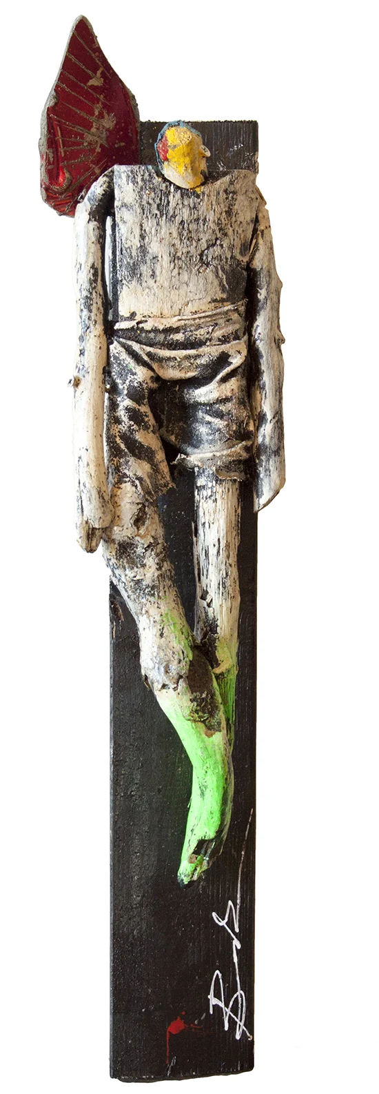 Angel 2 - 5" x 25" x 4" - mixed media sculpture
