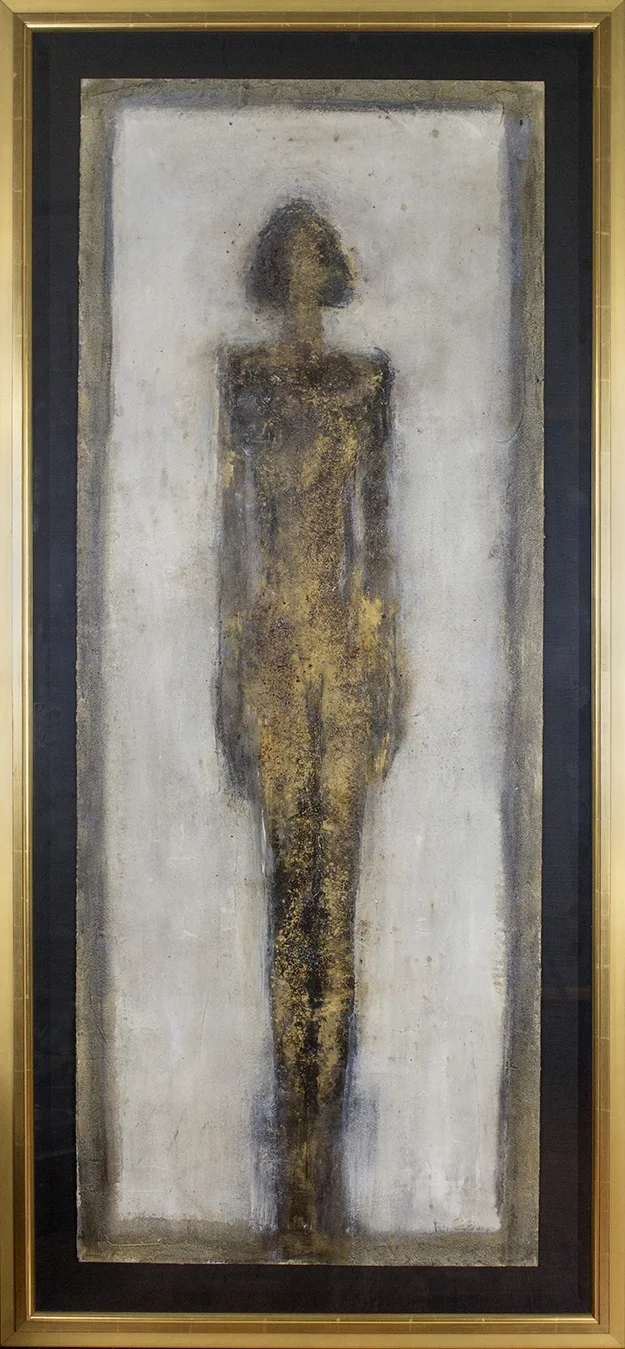 Queen - 19" x 50" - mixed media on paper