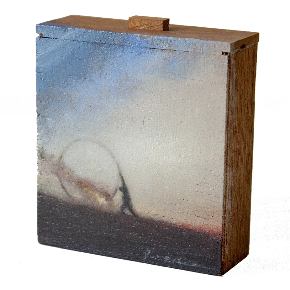 Push - 3" x 3 1/2" - oil on drawer