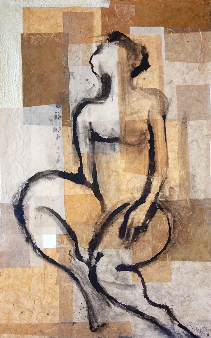 Tranquility - 15" x 25" - mixed media on paper