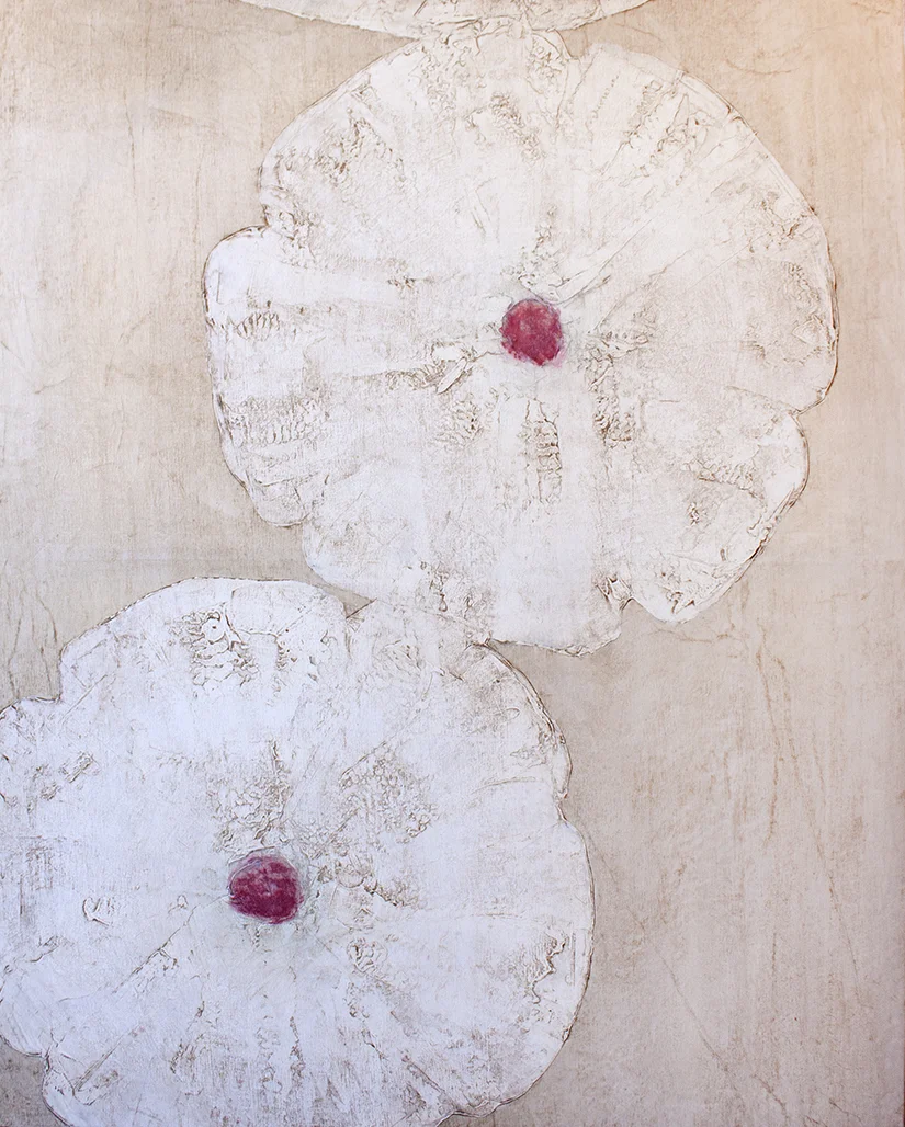 Raspberry Rain - 47 1/2" x 60" - mixed media on canvas
