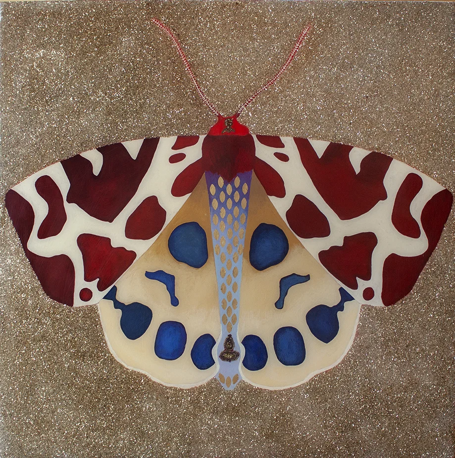 Glammoth - 30" x 30" - mixed media on panel