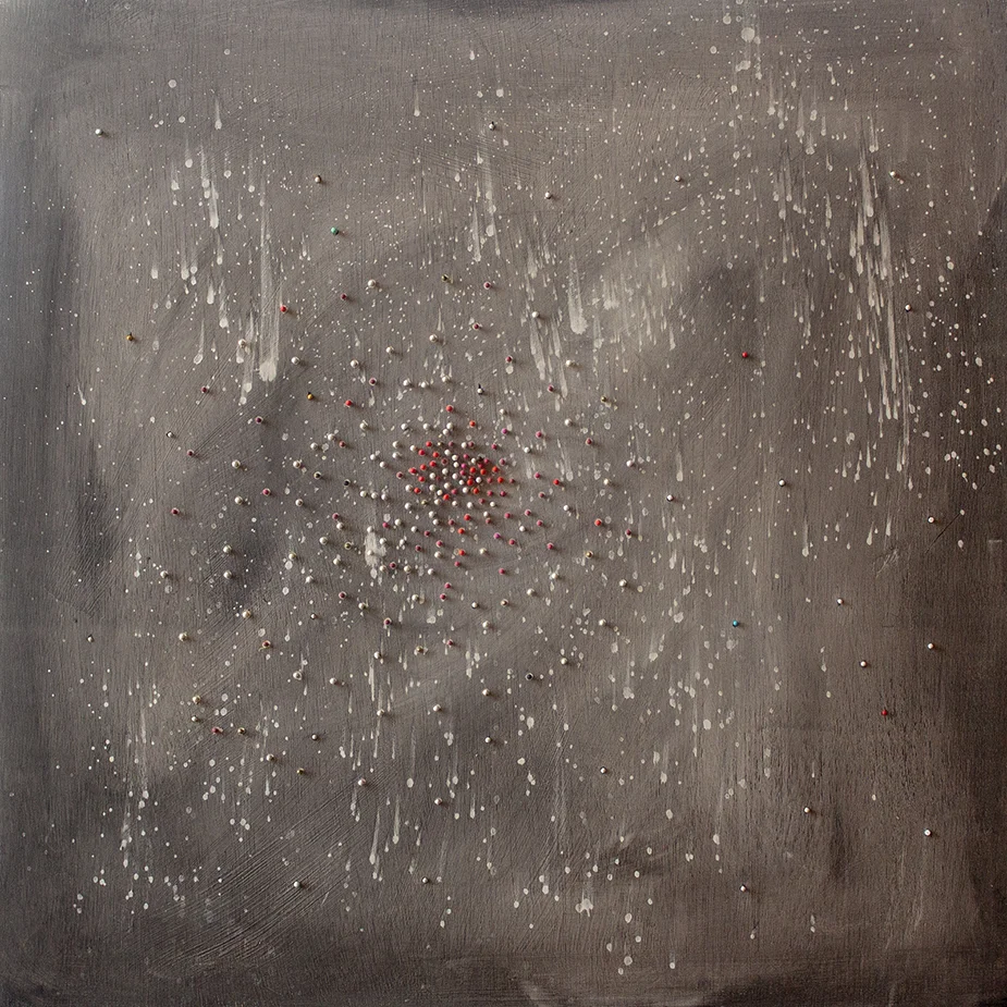 Mistaken for Stars - 28" x 28" - mixed media on panel