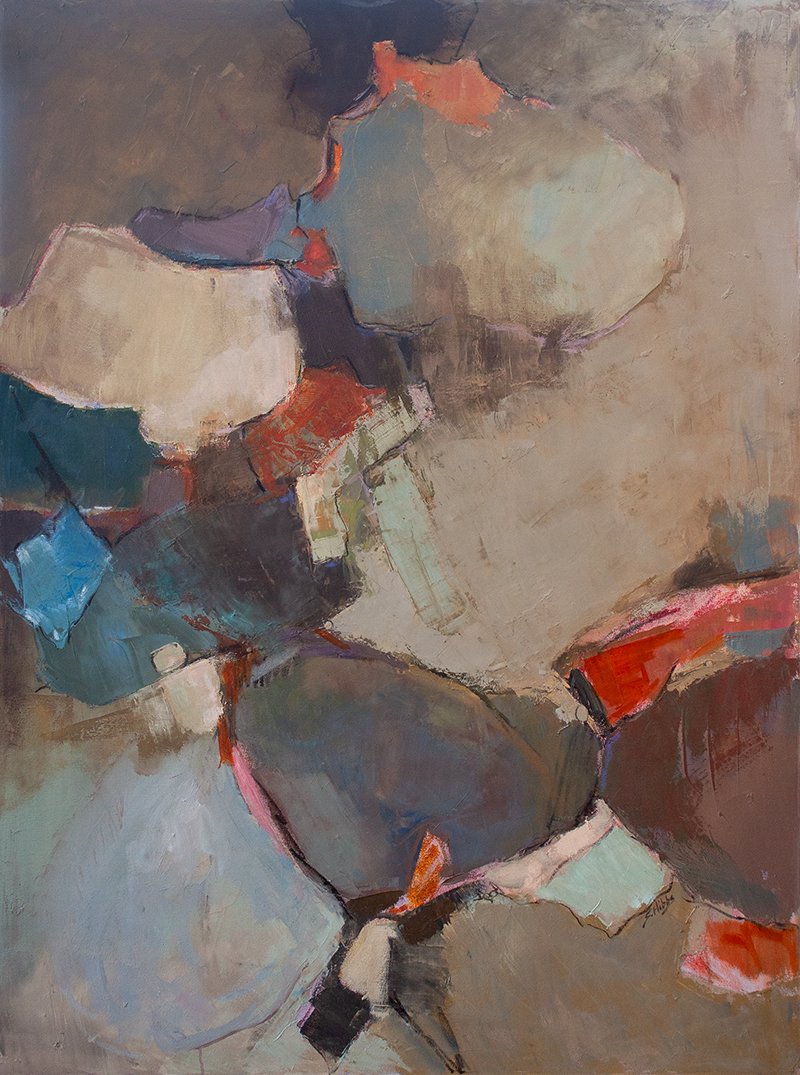 River Rock - 30" x 40" - oil on canvas