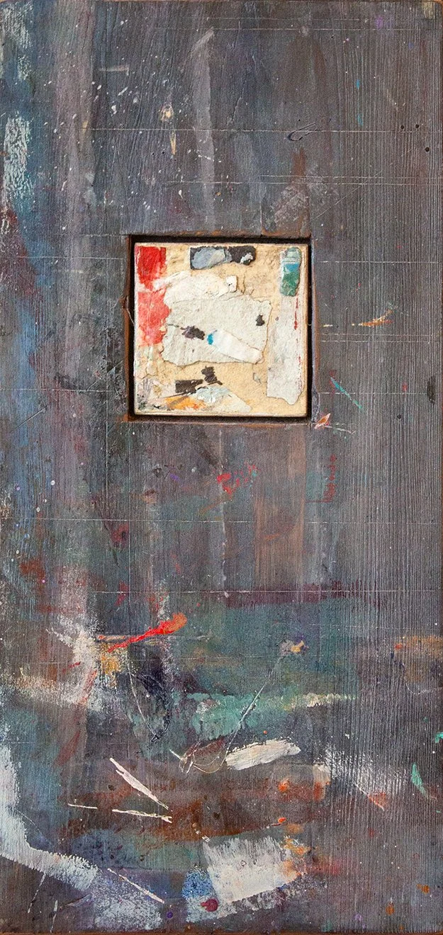 Back to The Drawing Board I - 8 1/2" x 17 1/2" - mixed media on panel