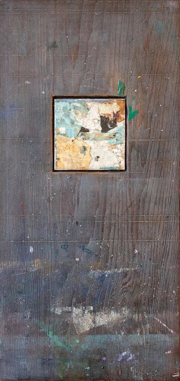 Back to The Drawing Board III- 8 1/2" x 17 1/2" - mixed media on panel