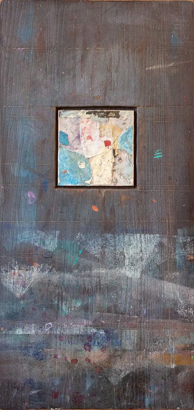 Back to The Drawing Board IV - 8 1/2" x 17 1/2" - mixed media on panel