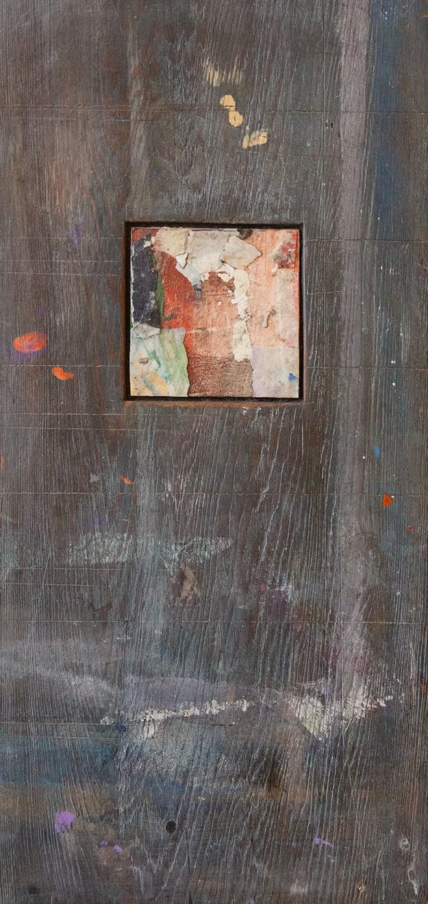 Back to The Drawing Board V - 8 1/2" x 17 1/2" - mixed media on panel