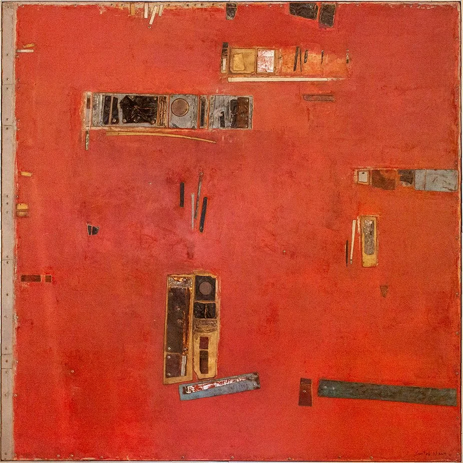 Remnants 002 - 48" x 48" - mixed media on panel