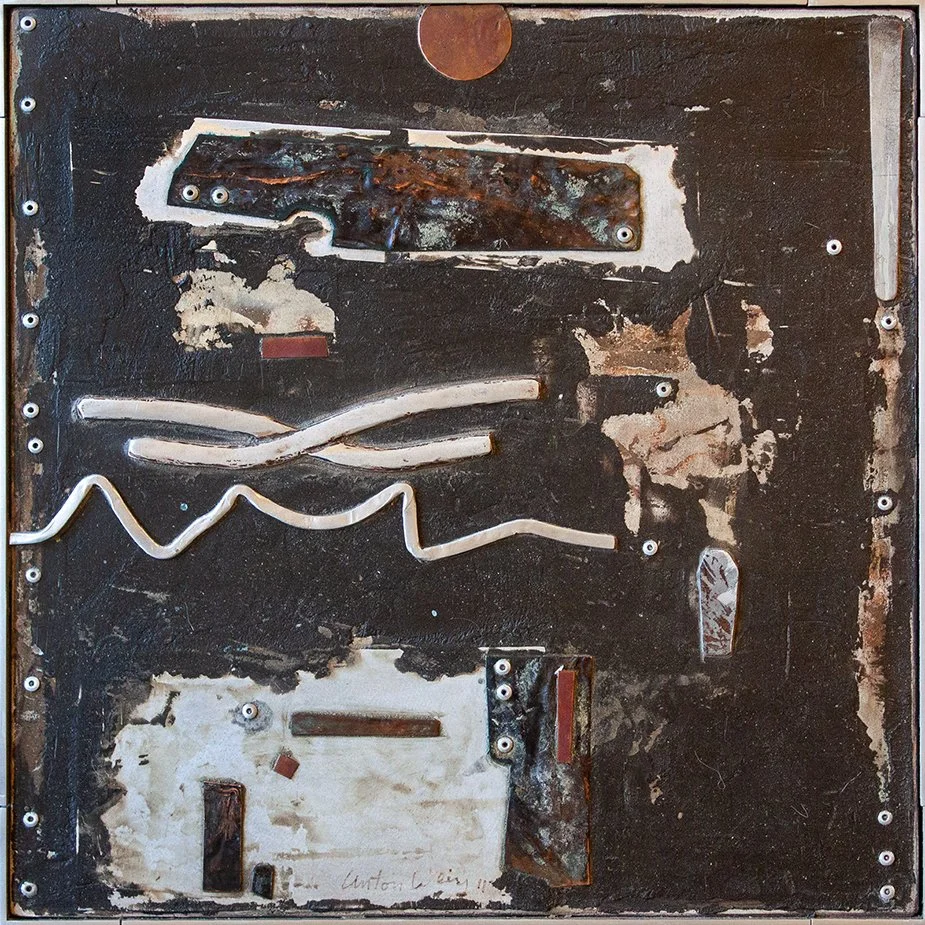 Remnants 010 - 15 1/2" x 15 1/2" - mixed media on panel