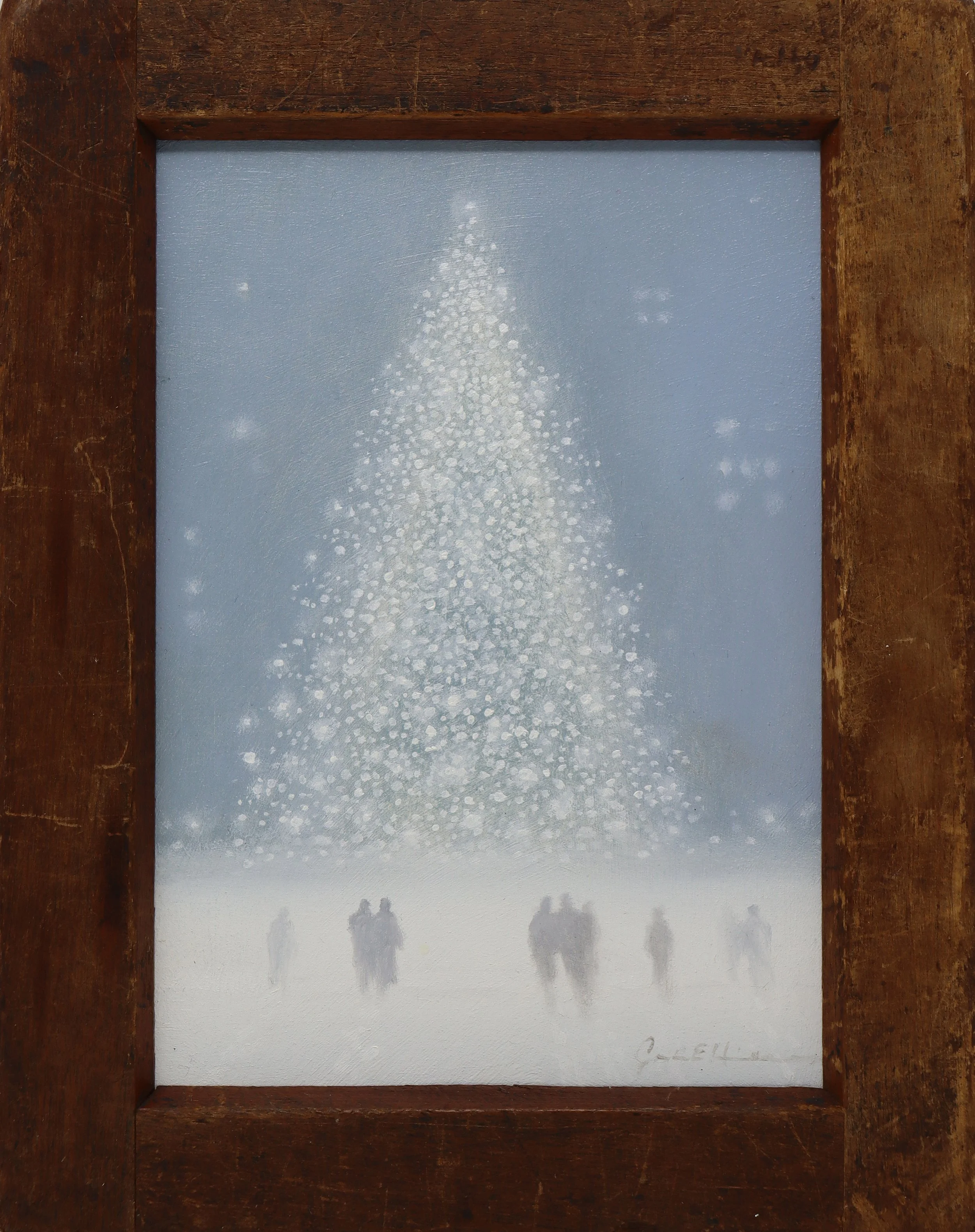 Christmas Tree - 7"x5" - oil on board