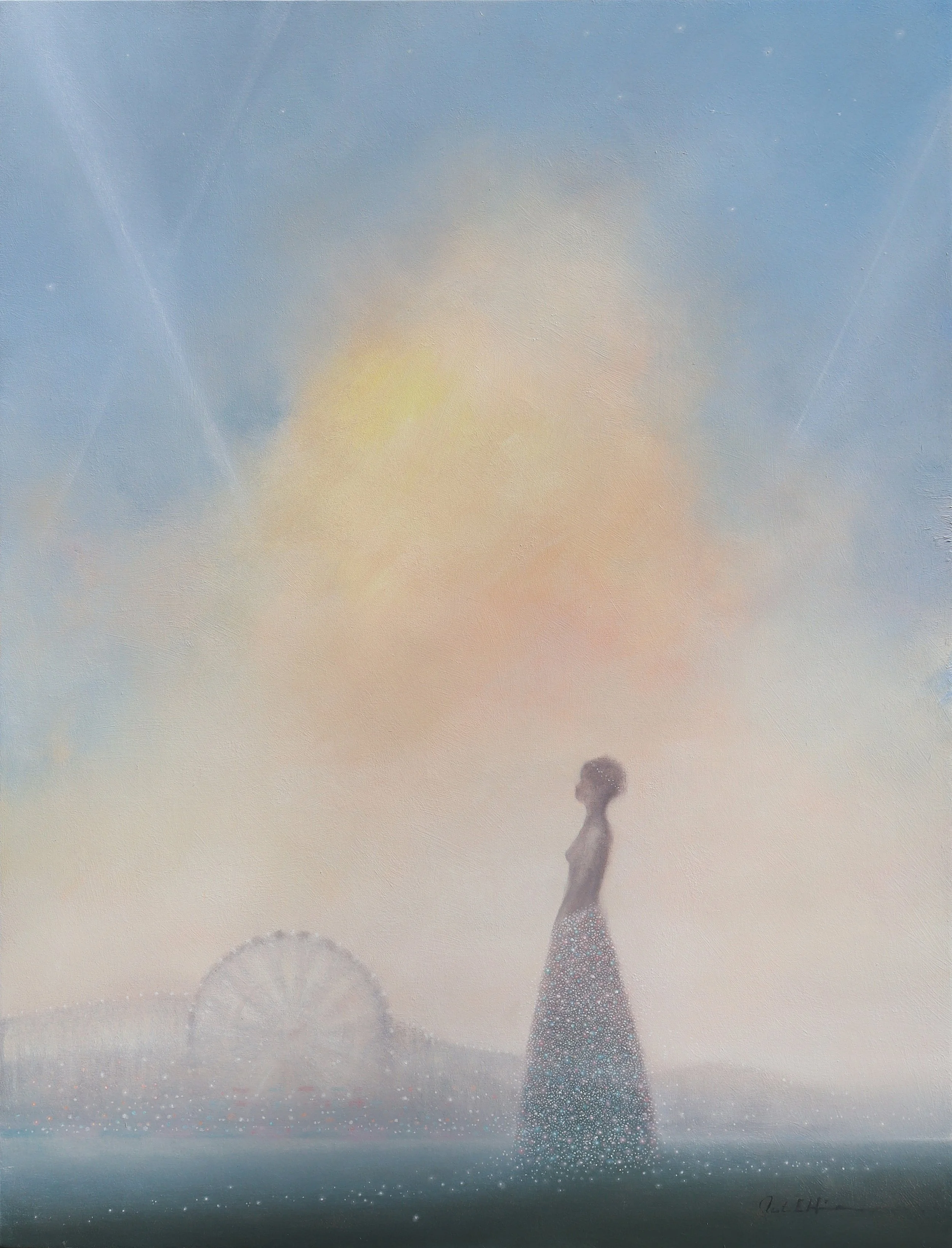 Distant Carnival (Sparkle Dress) - 40"x30" - oil on panel