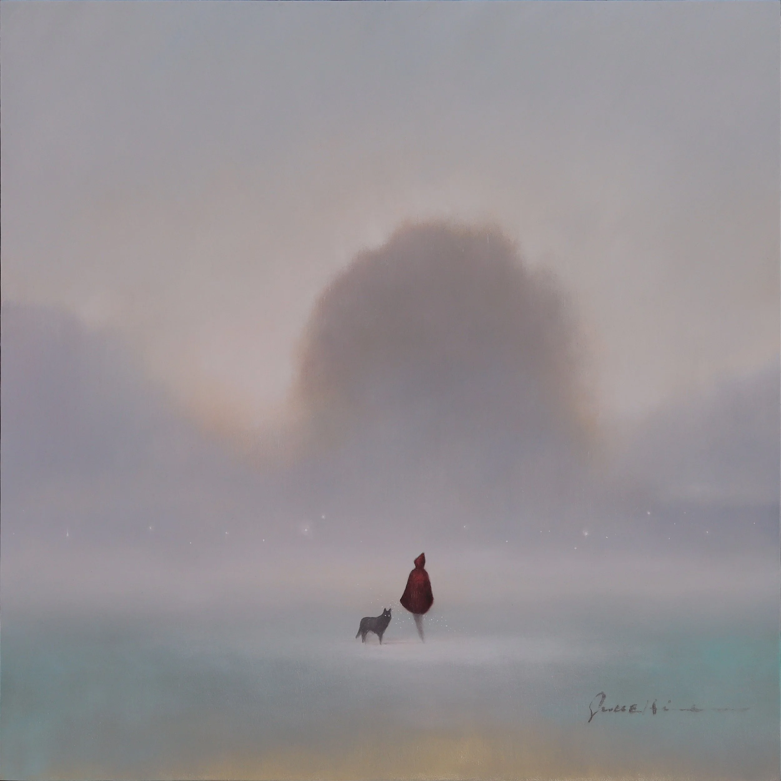 Little Red Riding Hood - 30"x30" - oil on panel