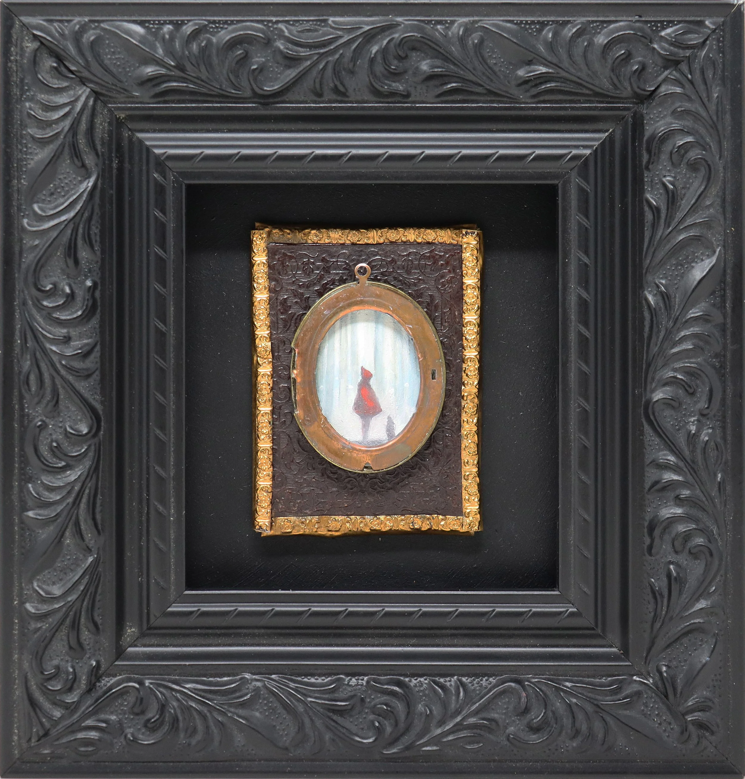 Little Red Riding Hood - 1.5"x1.25" - oil on board