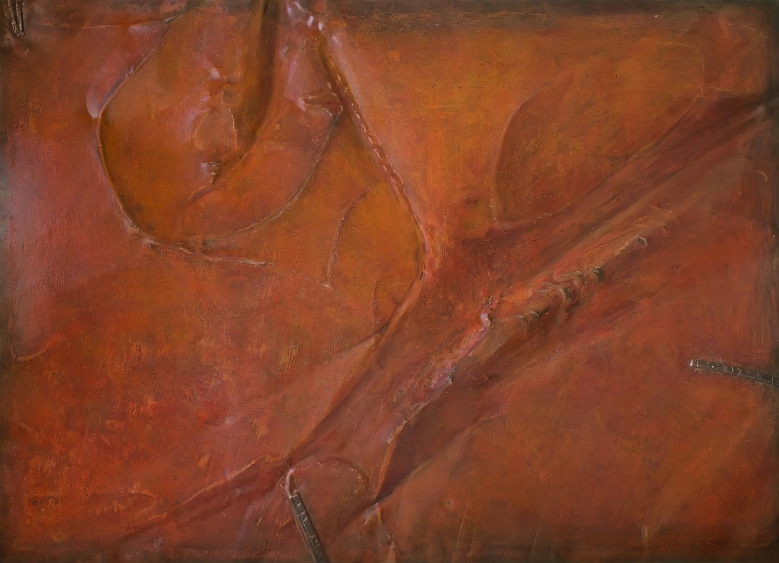 Dual Forces - 52"x37" - hammered steel and mixed media