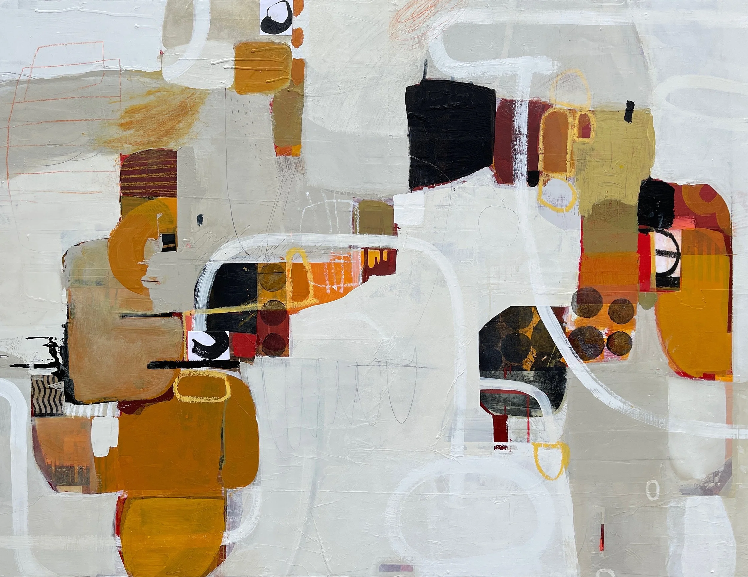 Boardgame - 36" x 48" - acrylic, collage, and mixed media on panel