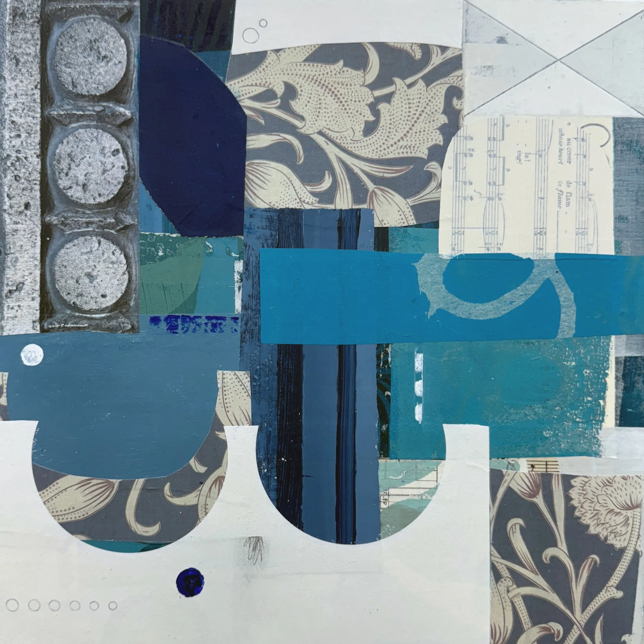 Castaway - 12" x 12" - acrylic, collage, and mixed media on panel