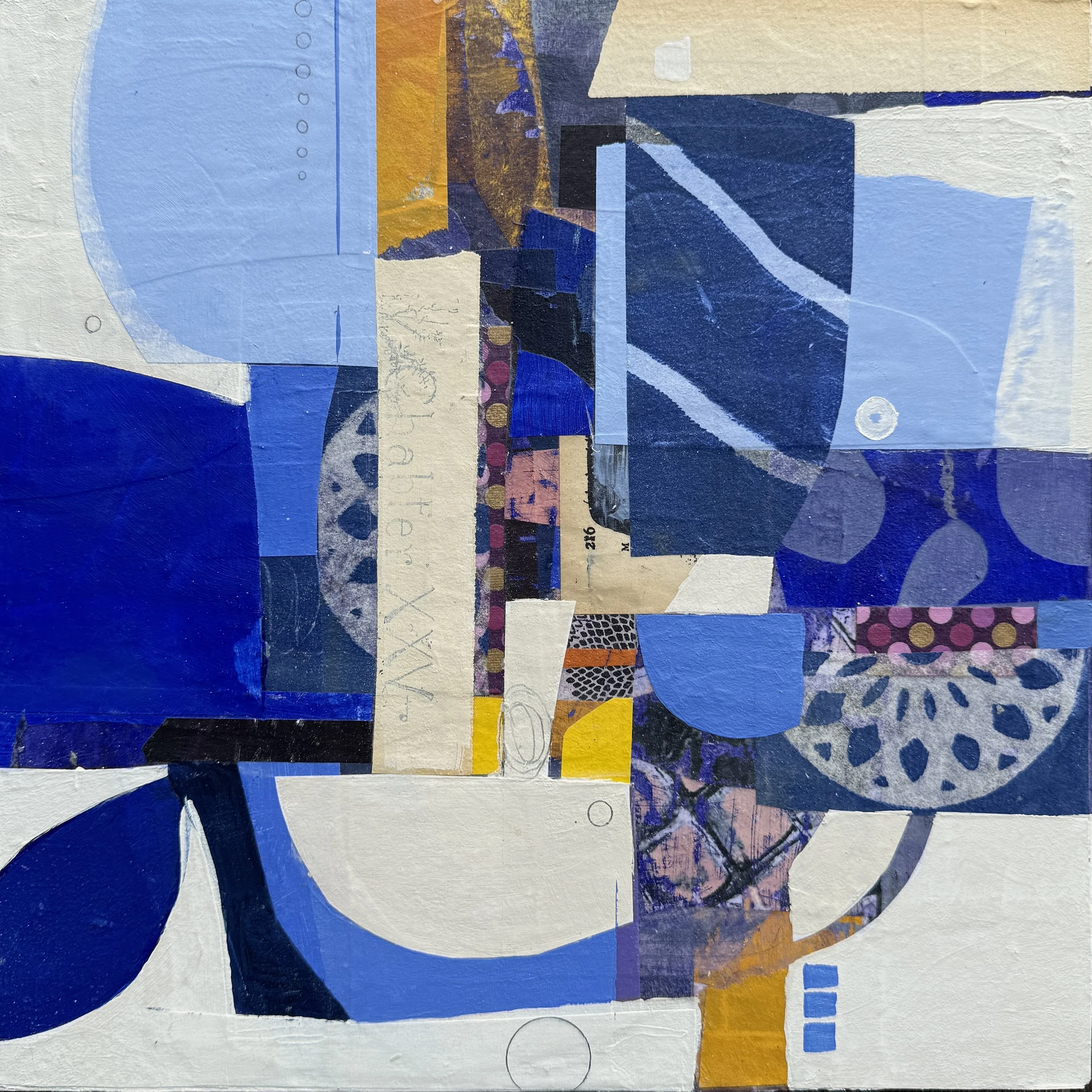 Chapter XXV - 12"x 12" - acrylic, collage, and mixed media on panel