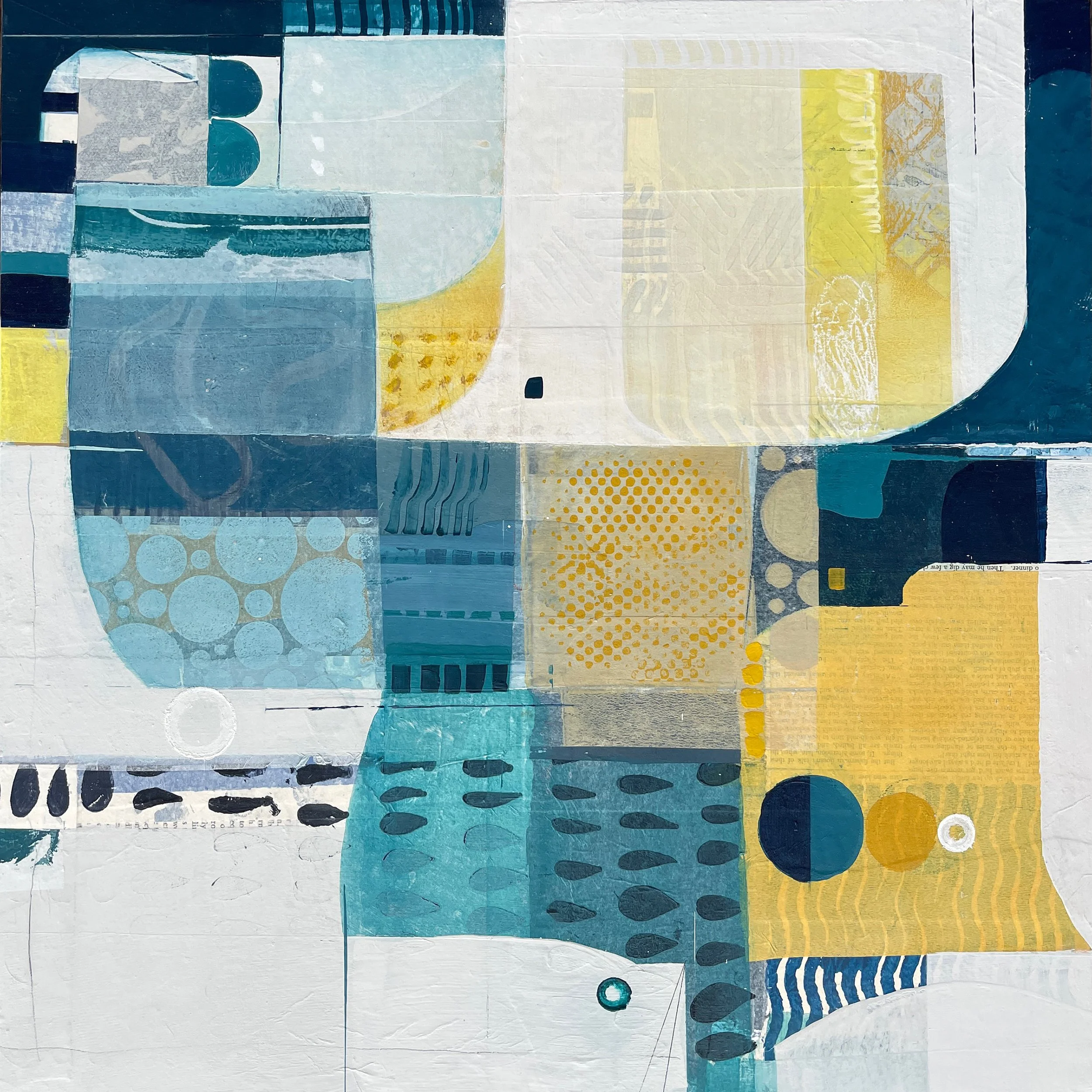 Drops in the Ocean - 20" x 20" - acrylic, collage, and mixed media on panel