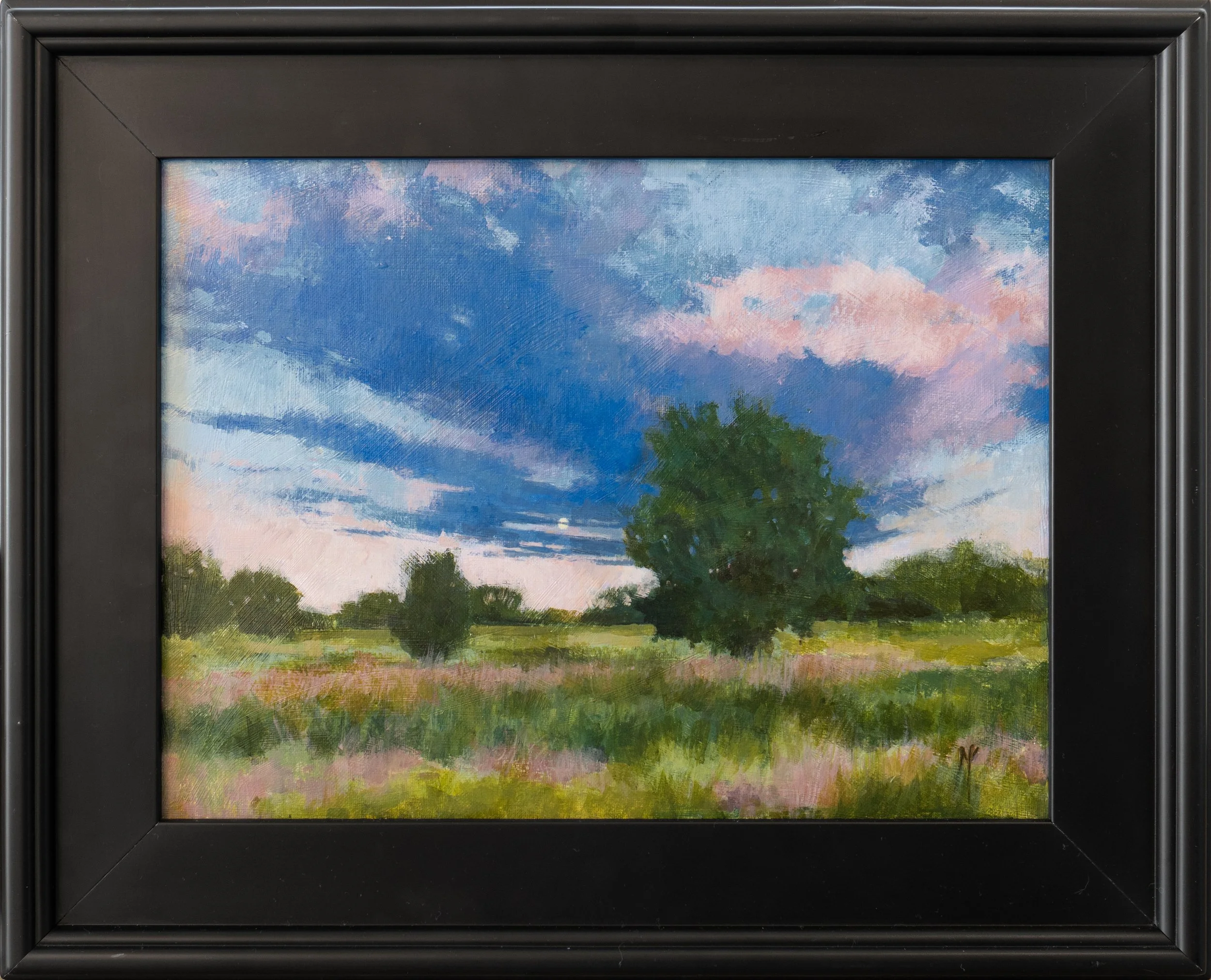 Moonrise Sunset - 16" x 12" - acrylic on canvas