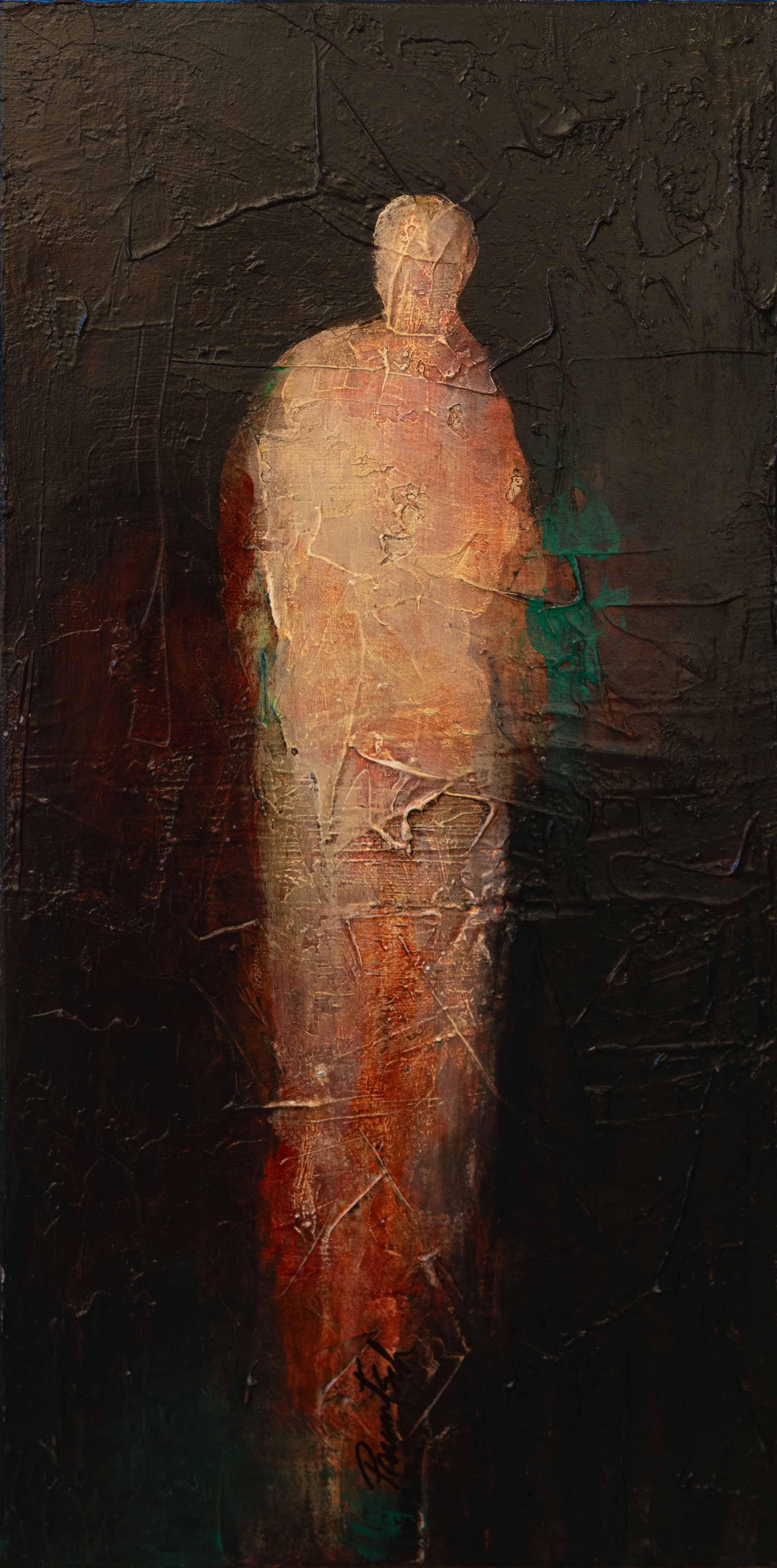 Ember Entrance - 12" x 24" - mixed media on canvas
