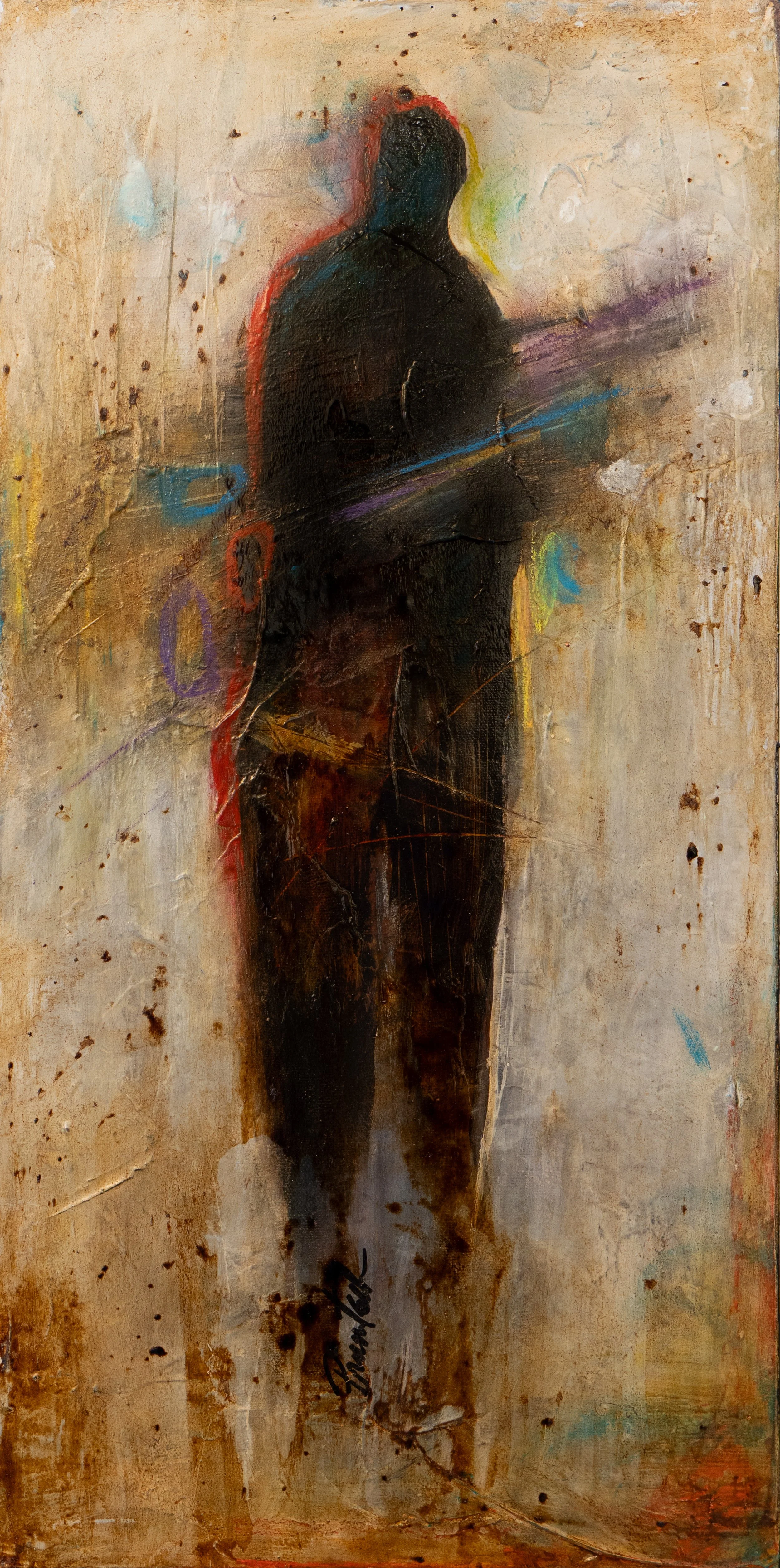 Firebird Finale - 12" x 24" - mixed media on canvas