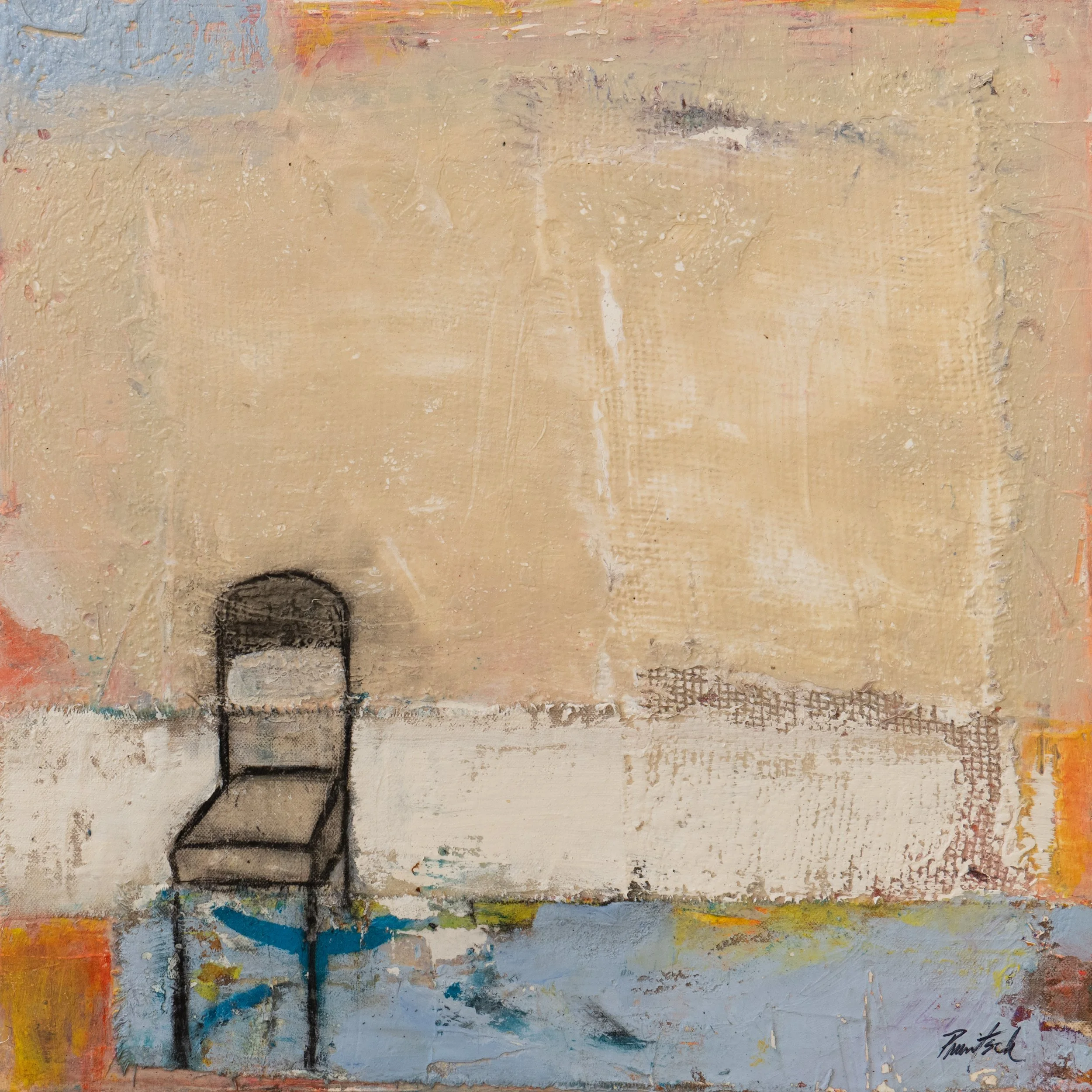 Party of One - 20" x 20" - mixed media on canvas