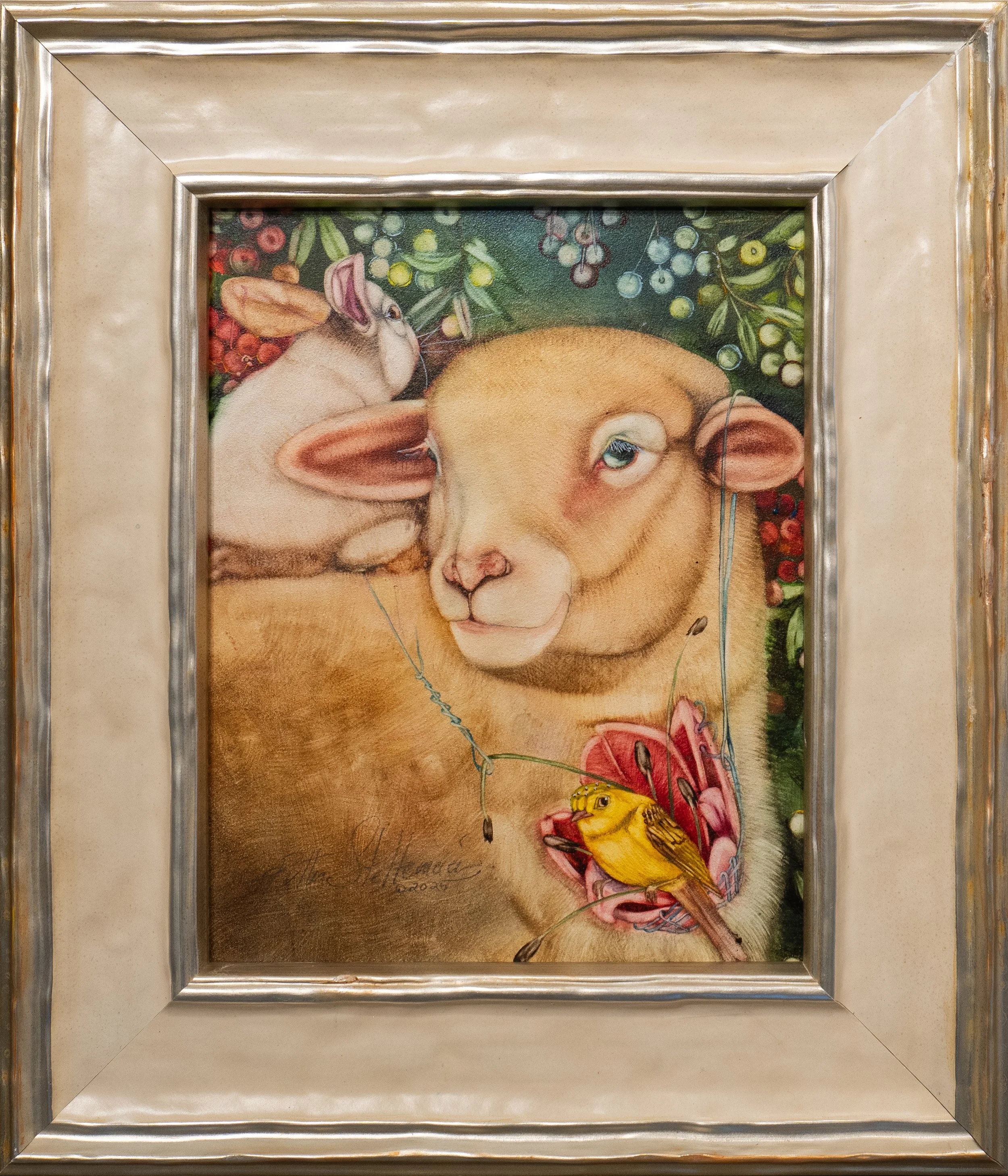 Peaceful Friends - 8" x 10" - watercolor on panel