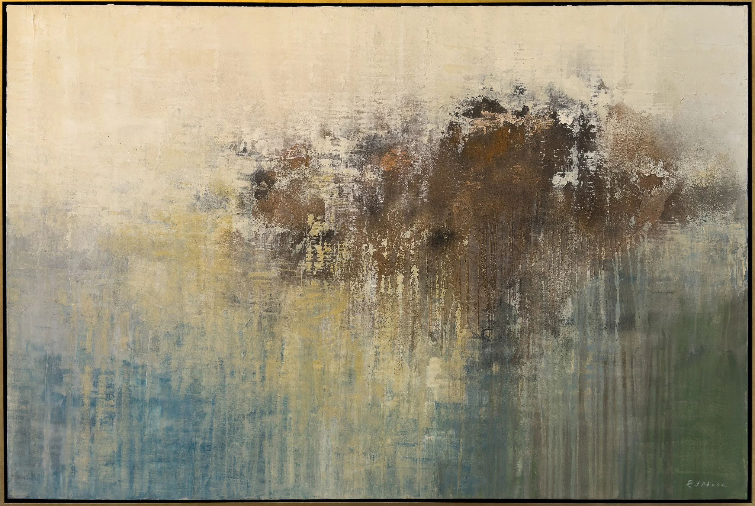 Copper Wave - 72" x 48" - mixed media on canvas